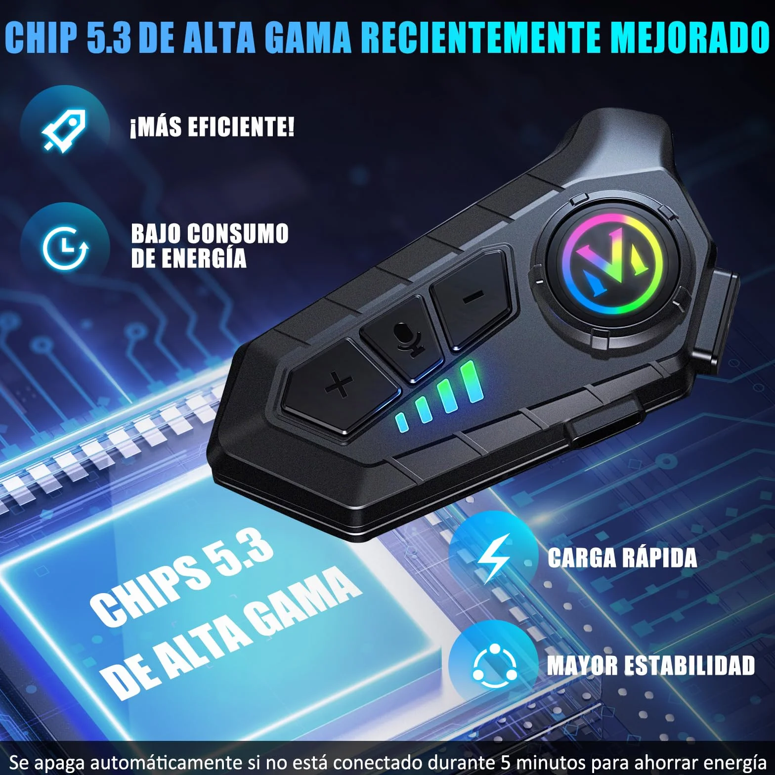 Auriculares Moto Casco FEYA Y60 Manos Libres HiFi Estéreo IPX6 Cancelación de Ruido