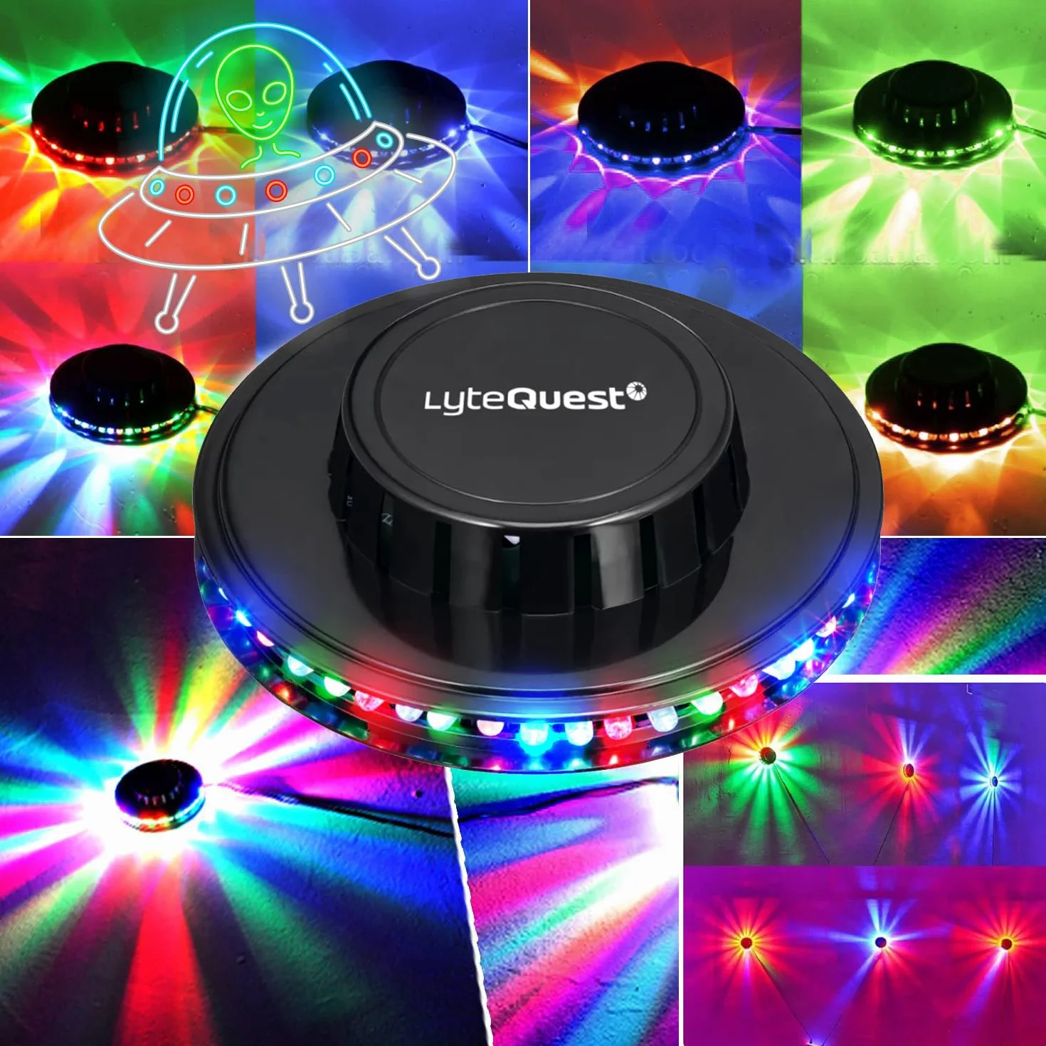 Paquete de sonido de 3200 W, juego completo de altavoces pasivos, 2 x 600 W, mesa de mezclas, 4 luces Xperformer + LED-UFO, patas de soporte