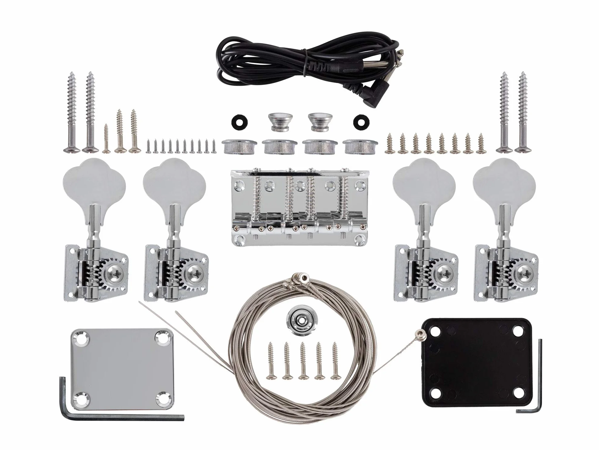 Rocktile Kit De Bajo Eléctrico PB-Style - Kit DIY Completo Para Bajo Eléctrico Con Electrónica Incluida - Cuerpo De Paulownia - Mástil De Arce - Diapasón De Palisandro - Pickup Split-Coil - Natural
