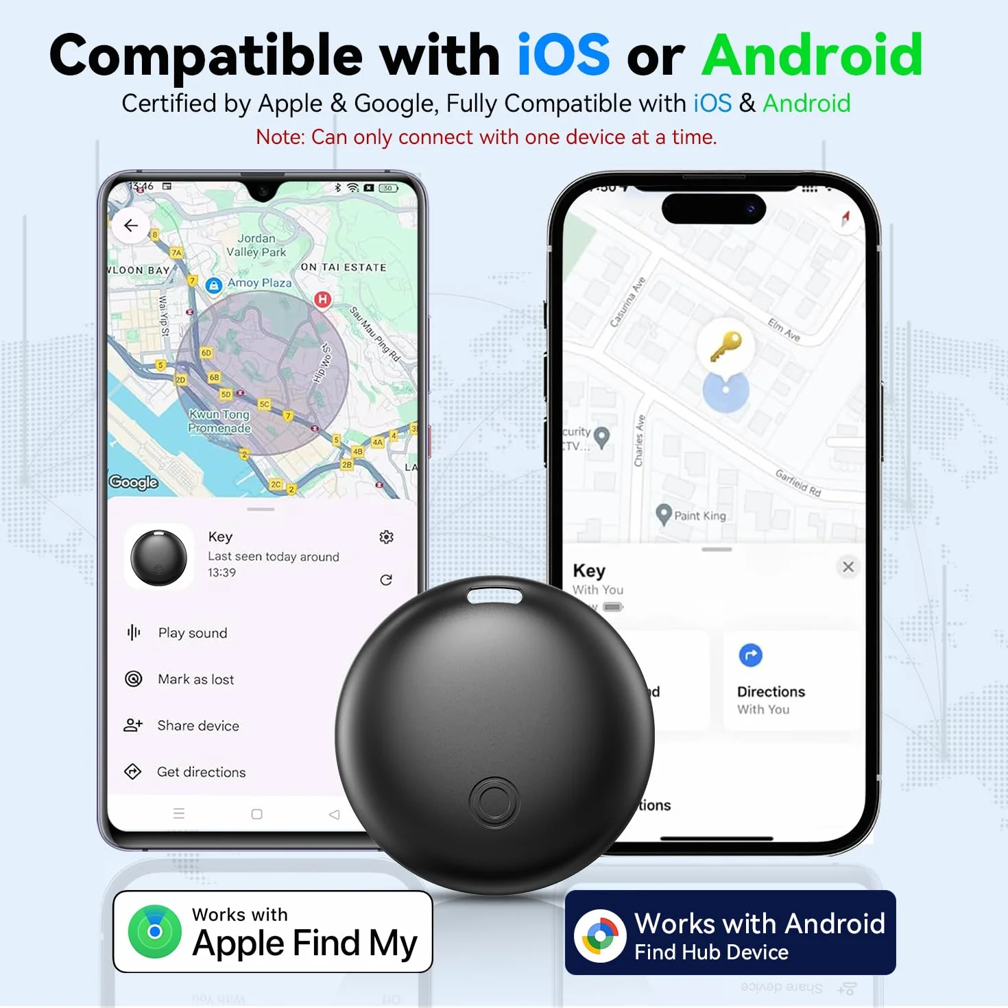 GPS Coche Localizador, 2026 Nuevo Air Tracker Android y iOS Localizador GPS de Objetos Bluetooth Magnetismo Sin Tarjeta SIM ni Suscripción Invisibilidad Tracker Rastreador Oculto para Coches/Bicicleta