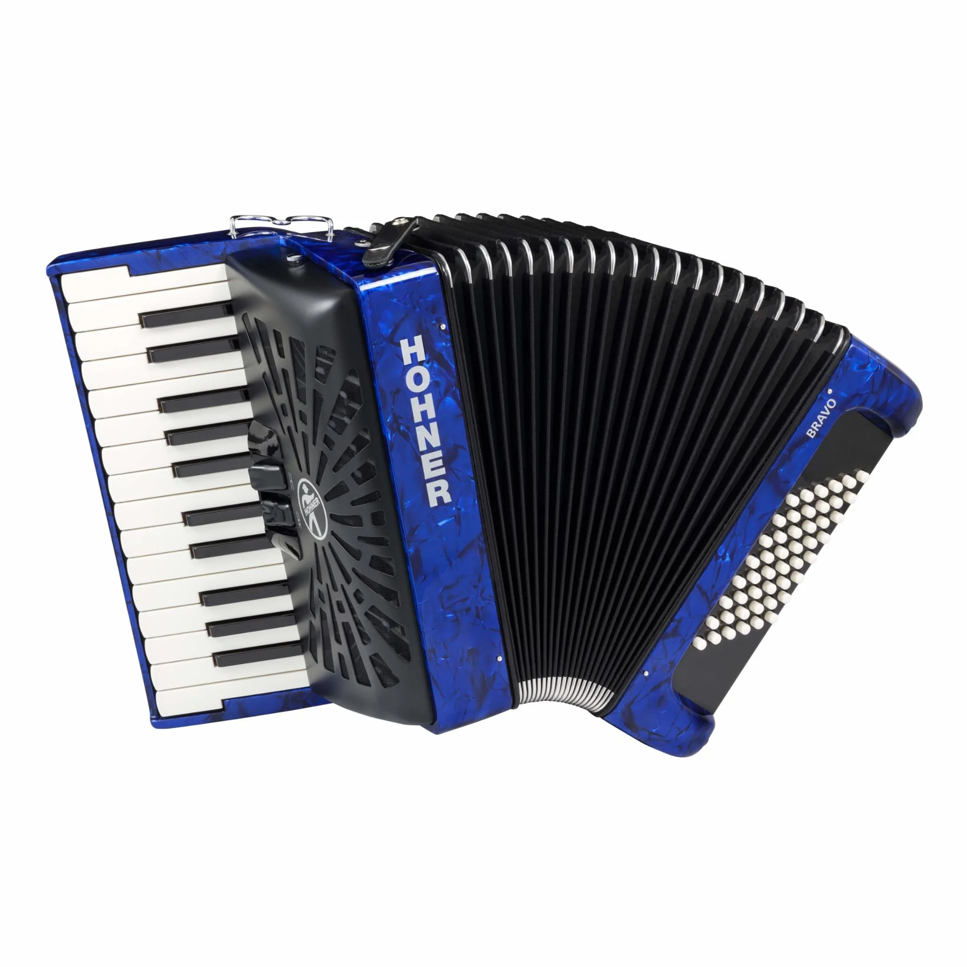 ACORDEONES PIANO. HOHNER Acordeon de piano cromatico BRAVO II 48 AZUL A16542 SILENTKEY