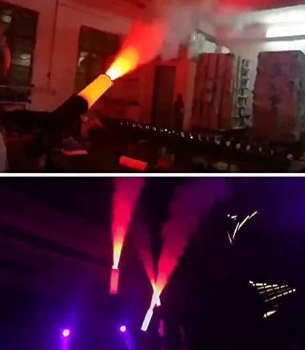 Cañón LED de Fiesta, Pistola de CO2 criogénica de Mano, Barra de Club Nocturno, Efecto de Chorro de DJ, Colorido con Manguera de Gas, nebulizador, Pistola de Humo, Efecto de Escenario en Aerosol