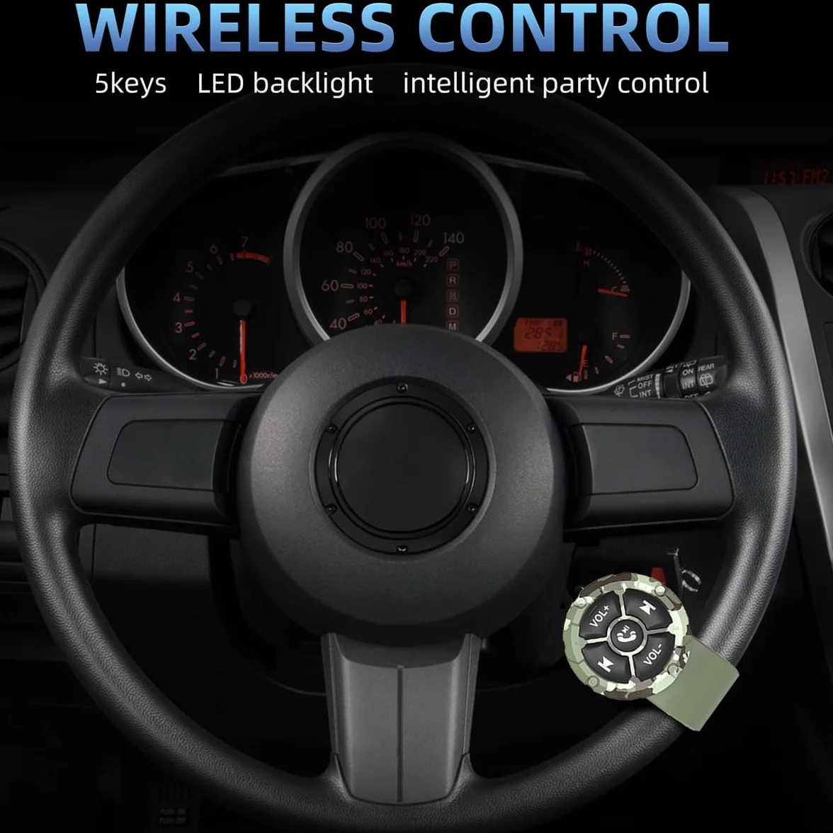 Control Remoto Inalámbrico Bluetooth Impermeable IP67 Universal Verde para Coche