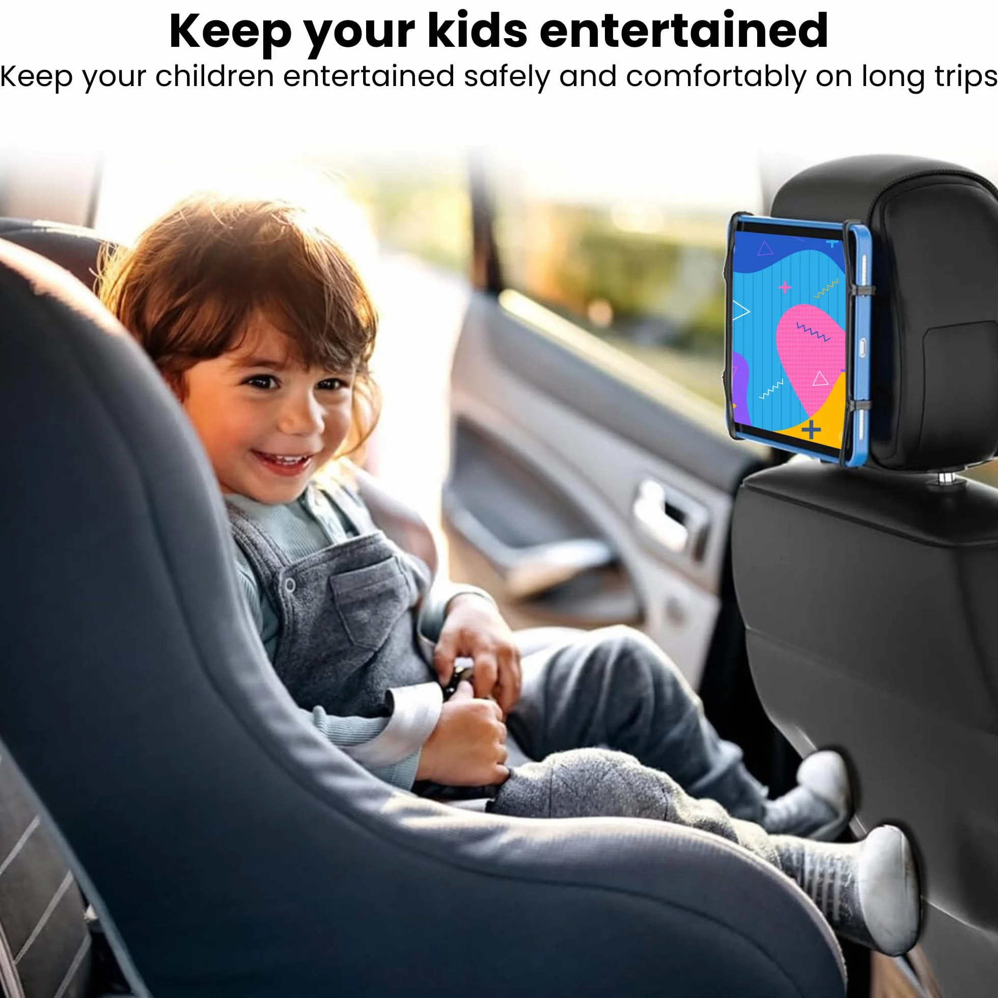 Soporte para Tablet en Coche - Reposacabezas Elástico para Todas las Tabletas de 6.5 a 11 Pulgadas, Compatible con iPad, Switch y Fire