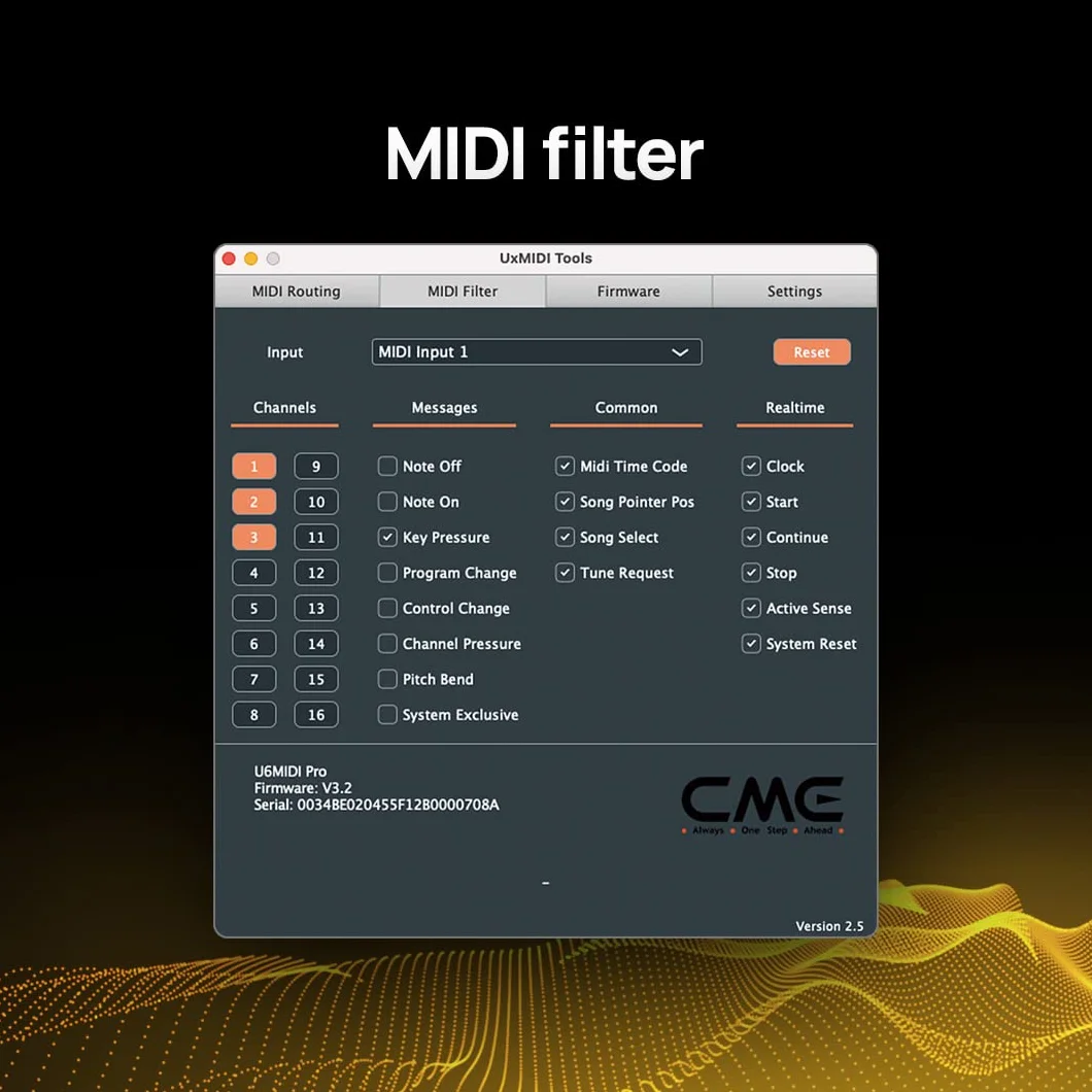 CME U6MIDI Pro – Interfaz MIDI con Router, Mapeo y Filtro, USB MIDI Plug & Play para Ordenadores, MIDI Independiente 3 Entradas / 3 Salidas para Merge, Split y Thru