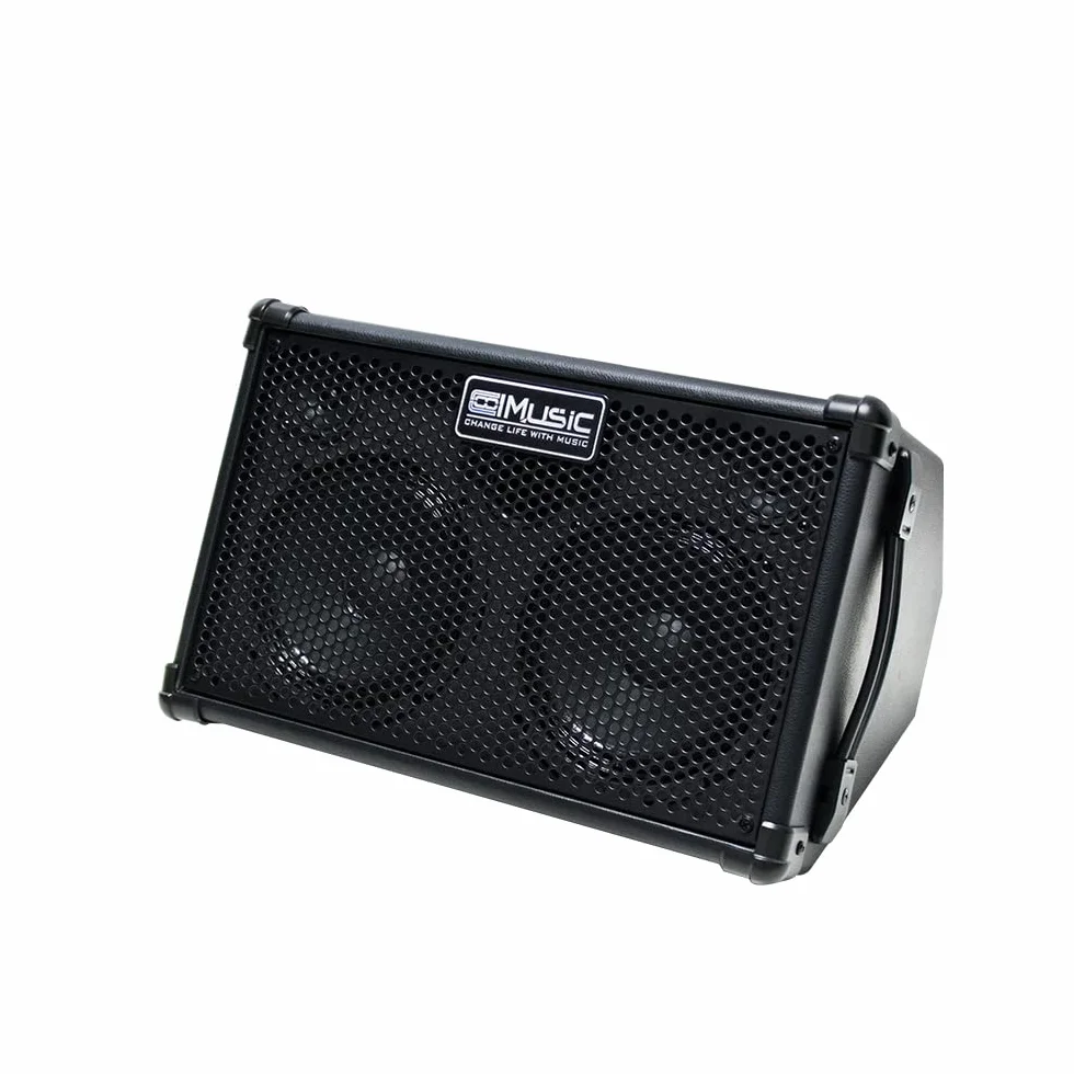 Coolmusic BP40D Amplificador de Guitarra acústica - Altavoz Bluetooth portátil de 80 W W/batería con Efecto de retardo de Coro reverberación, 6 entradas, Ecualizador de 3 Bandas