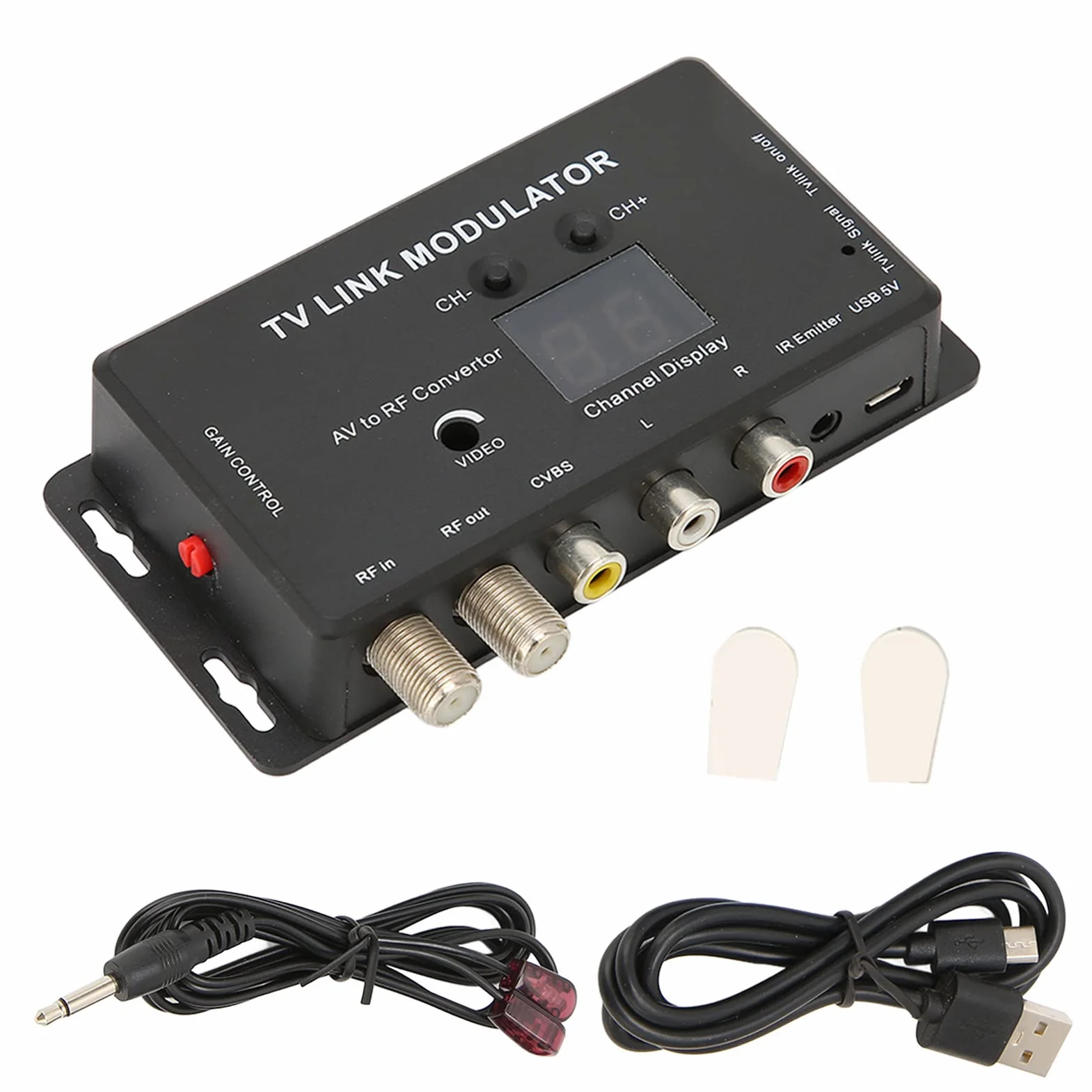 Sxhlseller Caja Convertidora de TV Digital para TV Analógica, Convertidor Doméstico UHF Electrónico Multifuncional, Modulador de Enlace de TV Compatible con Ganancia de Salida Ajustable PAL/NTSC