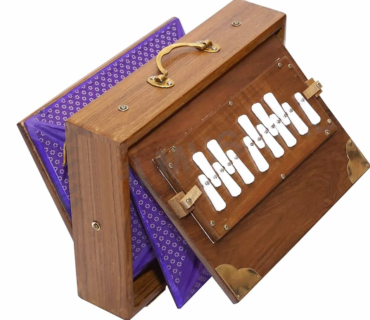 Surpeti Classic Shruti Box en madera de té con accesorios de latón sintonizados a 440 Hz, perfecta para yoga, kirtan, terapia de sonido, marrón,