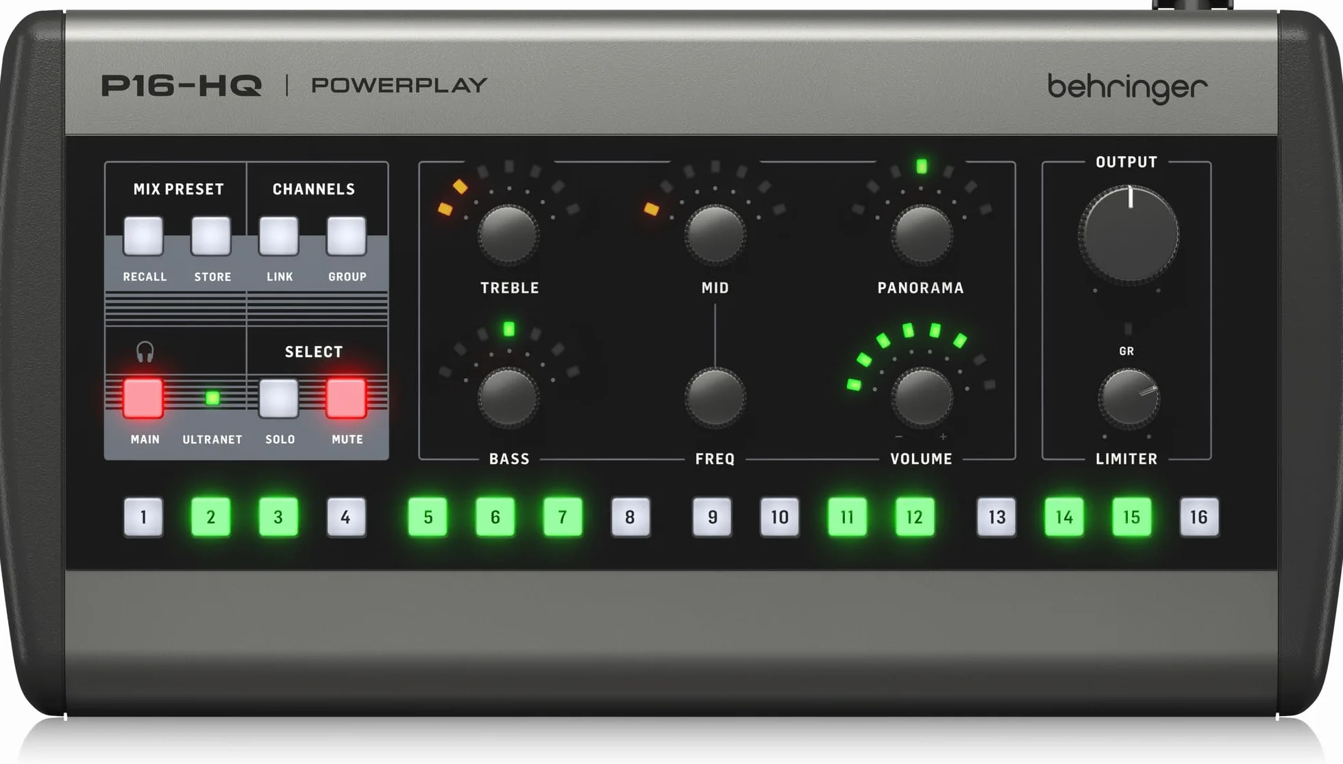 Behringer P16-HQ Mezclador de Monitorización Personal Conversión D/A Control Preciso del Tono