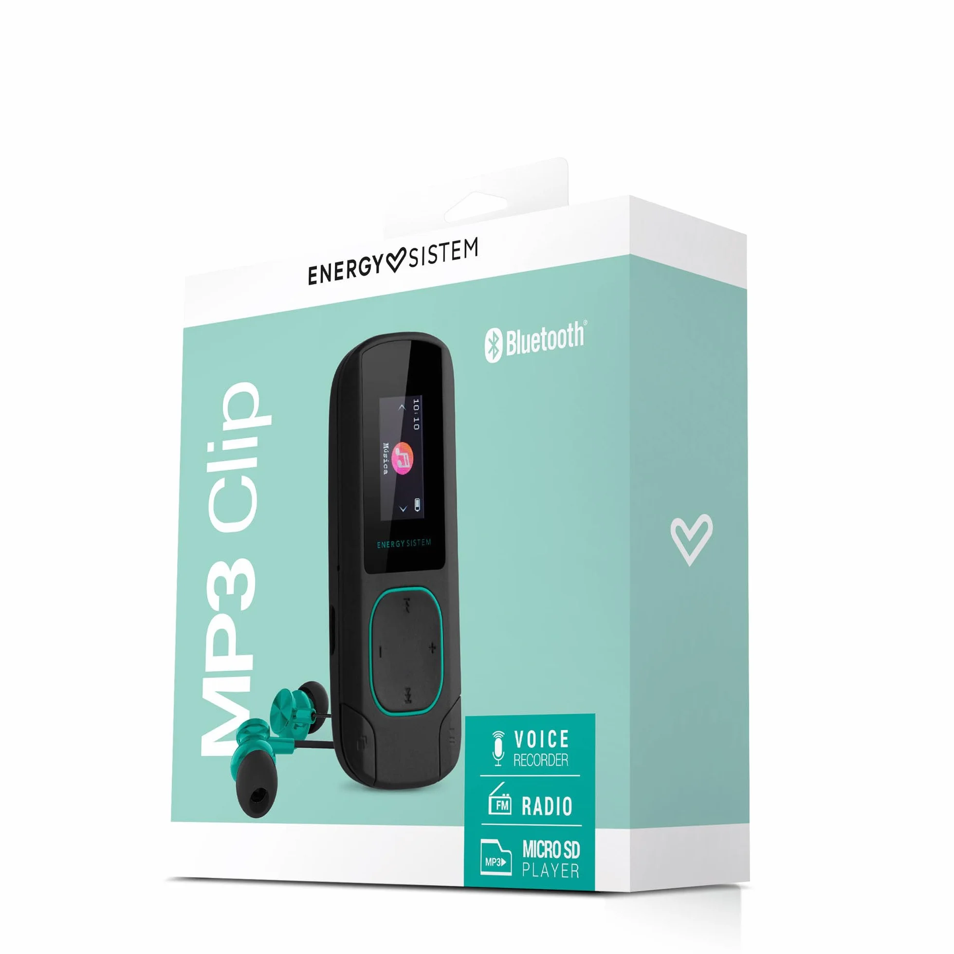 Energy Sistem MP3 Clip Bluetooth Mint 8GB Radio FM microSD