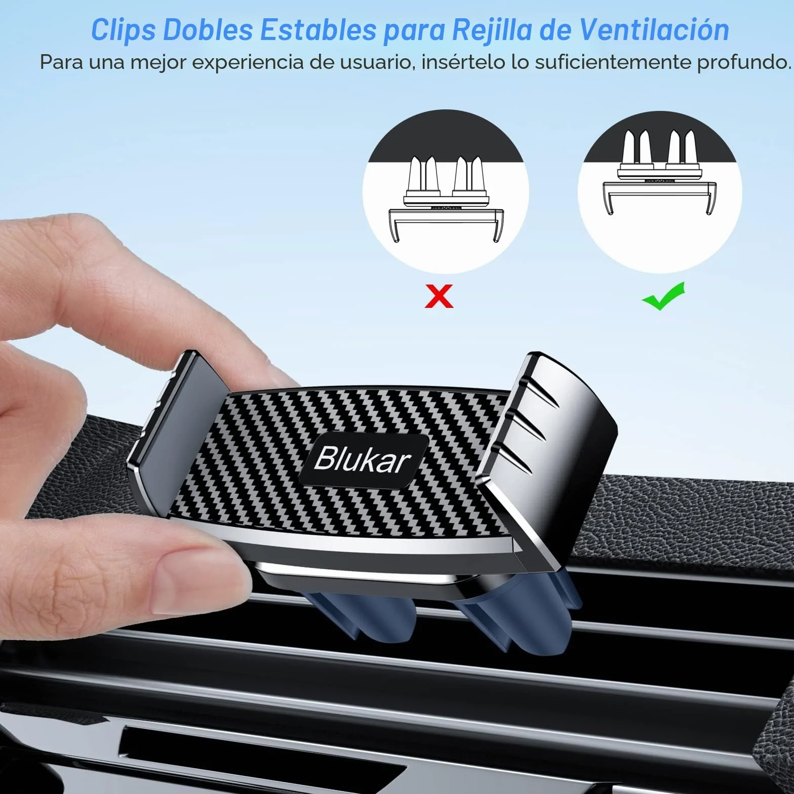 Blukar Soporte Móvil Coche 360° Rotación Salidas de Aire para iPhone XS MAX XR X 8 7 6S Galaxy S8 S7 Android
