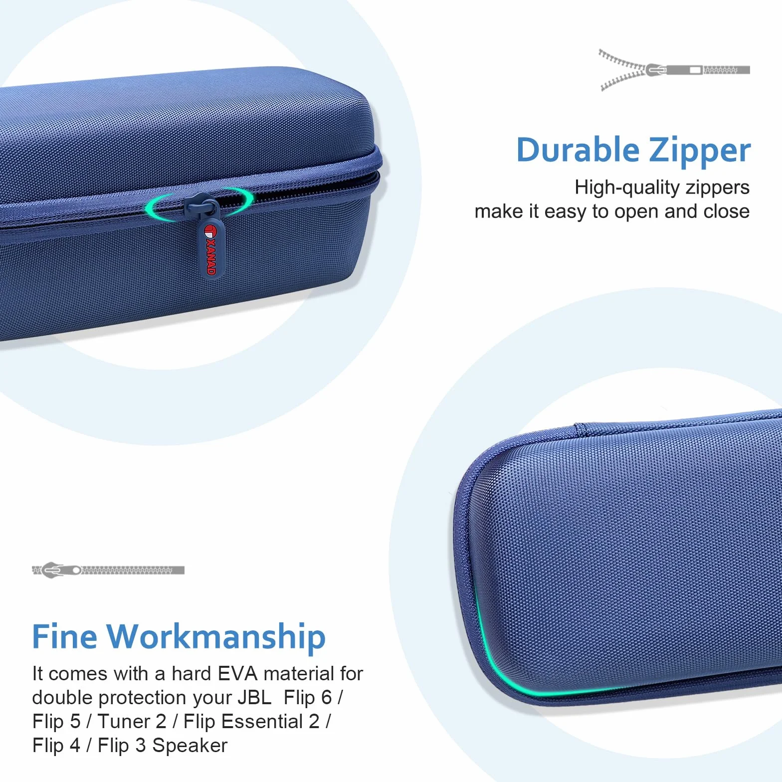 XANAD Funda para JBL Flip 7/6 / 5 Altavoz Bluetooth Portátil (Blue)
