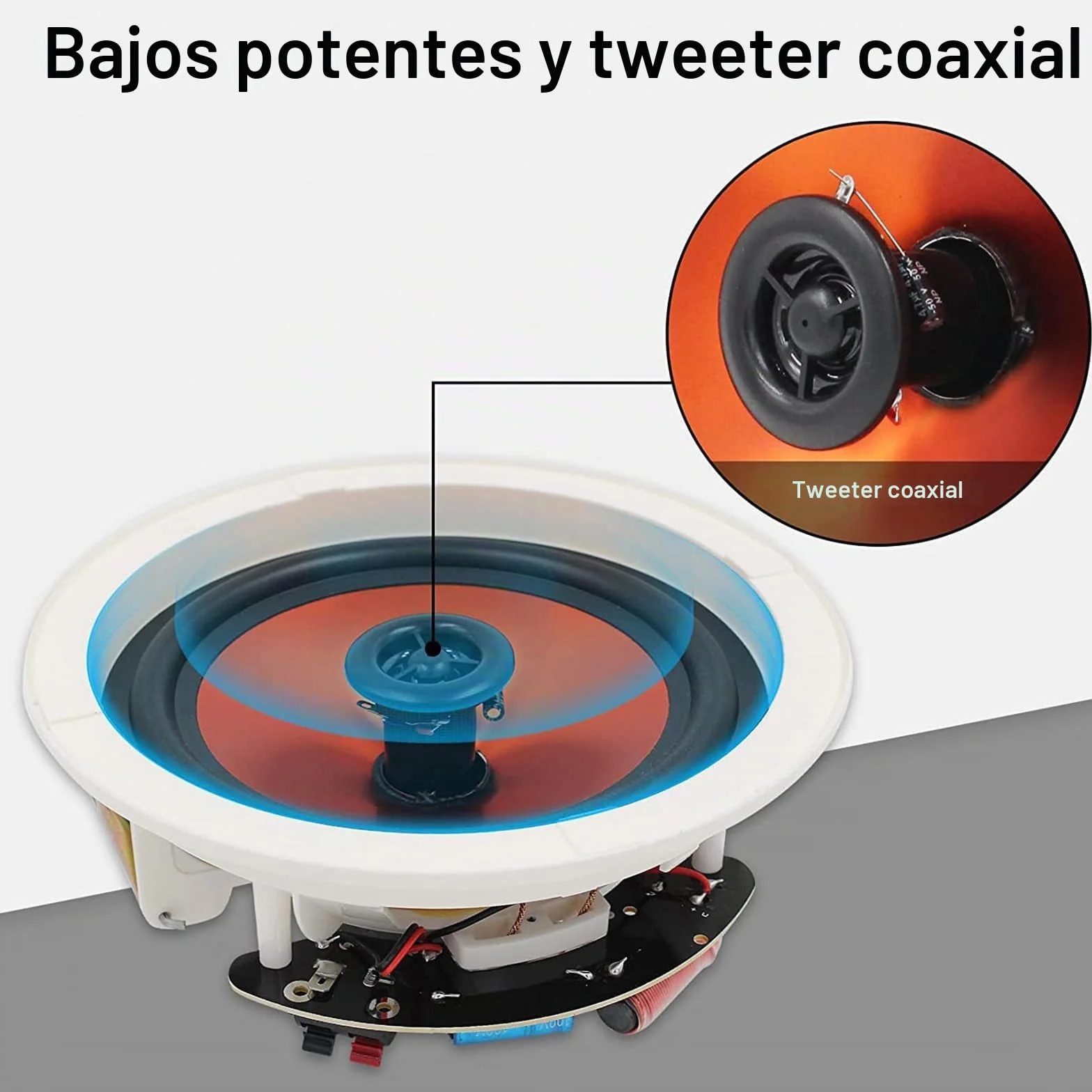 Herdio Altavoz de Techo 6,5 Pulgadas, Sistema de Altavoces Integrado para Cocina, Dormitorio