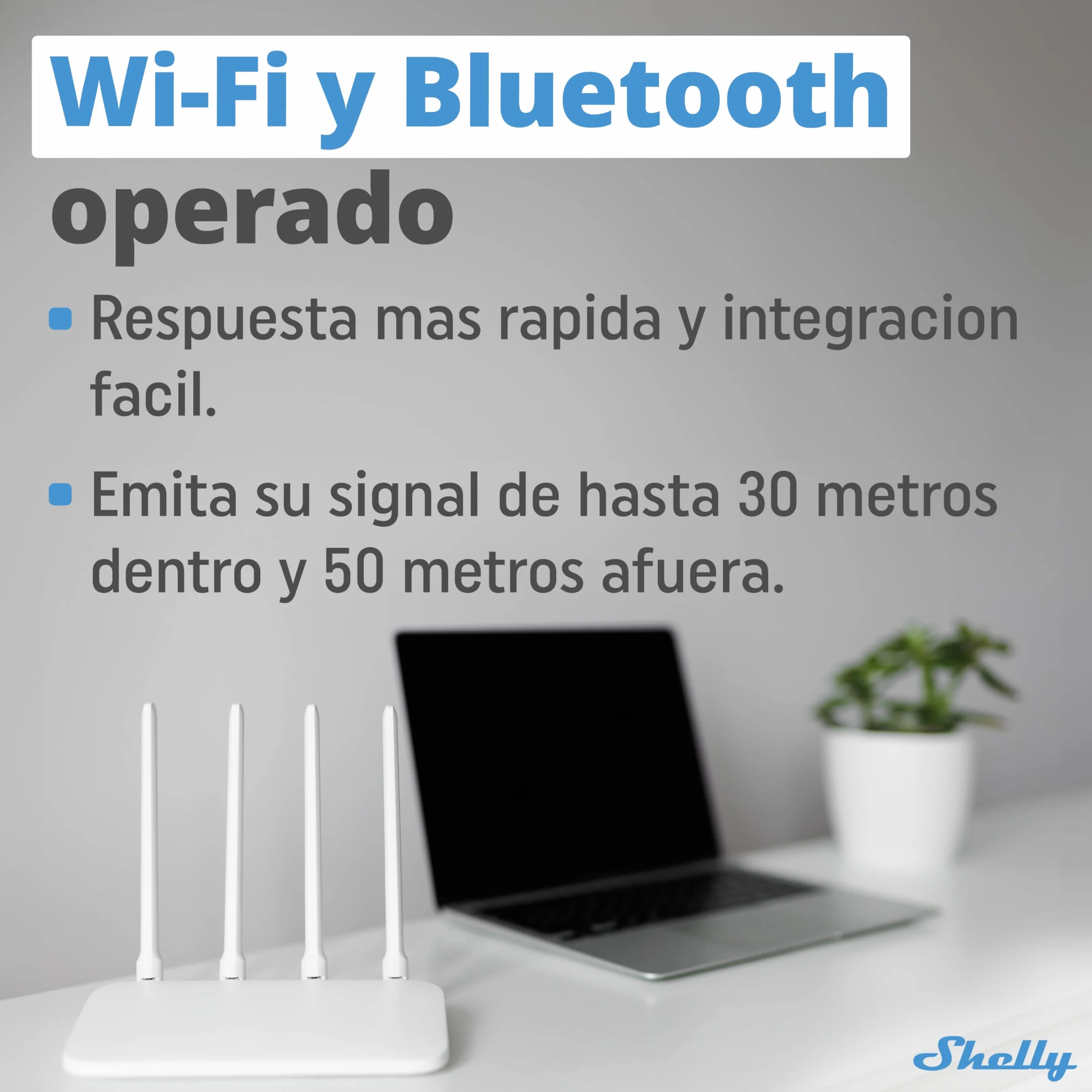 Shelly BLU Gateway – Pasarela Bluetooth a Wi-Fi con Conector USB-A, Inalámbrico, App iOS y Android, Requerido, Repetidor Wi-Fi, Alcance de 20 a 30 m, No Hub Requerido