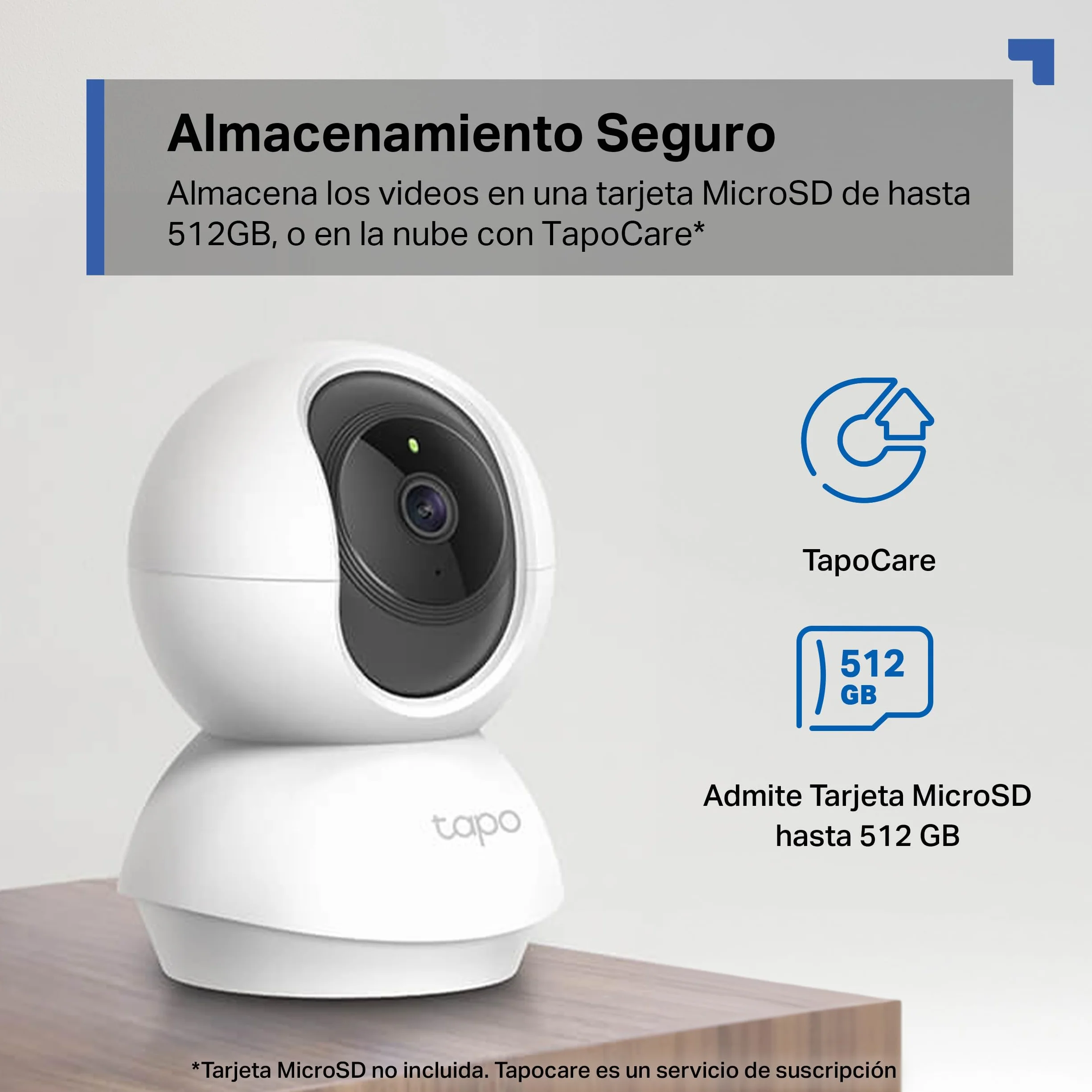 Tapo C21A 2K 3MP Cámara vigilancia WiFi Interior 360° visión Nocturna detección Persona Compatible Alexa