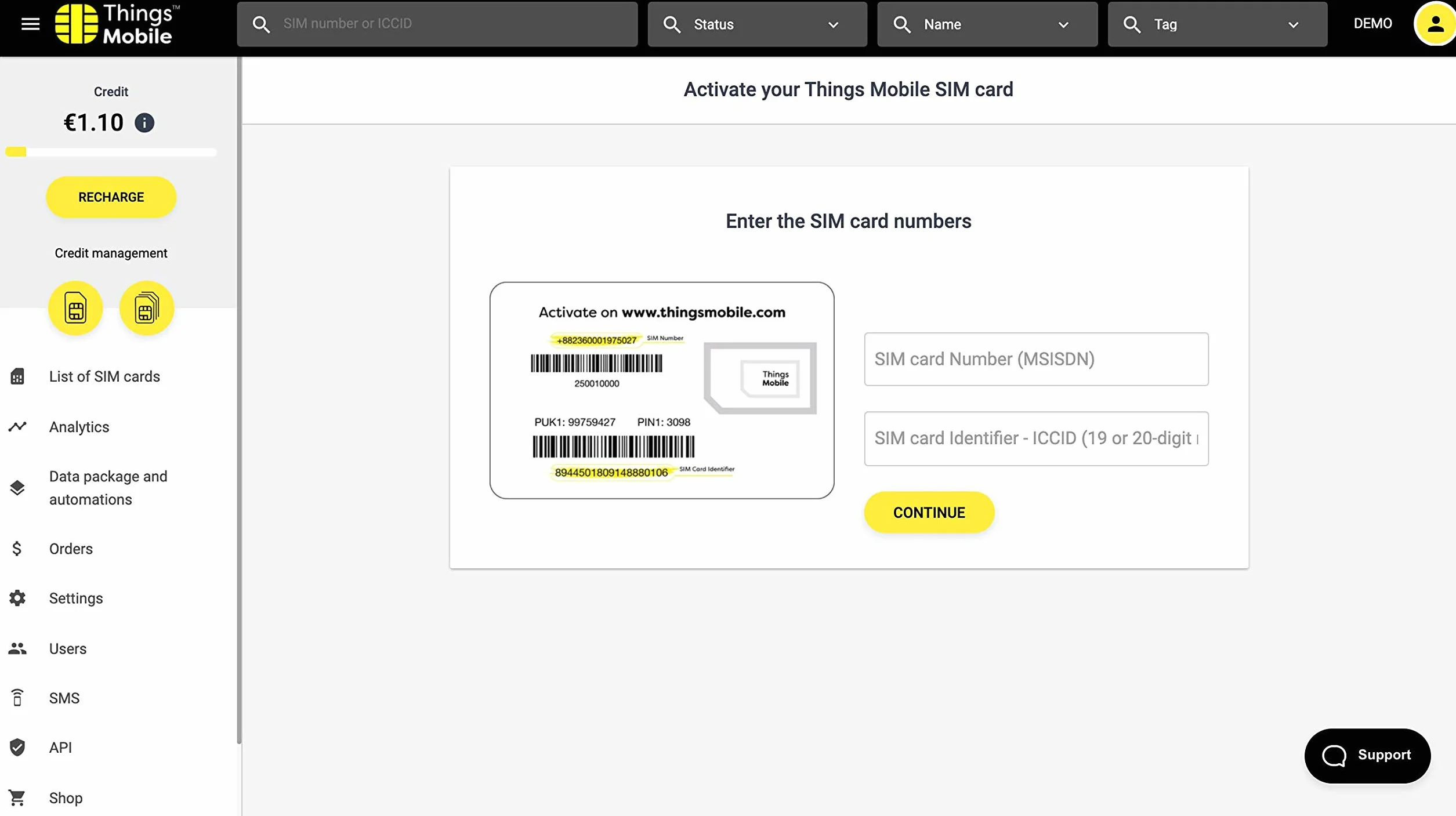 Things Mobile Tarjeta SIM 2FF/3FF/4FF para IoT M2M con Cobertura Global Red Multi-Operador GSM 2G 3G 4G LTE 10€ Crédito