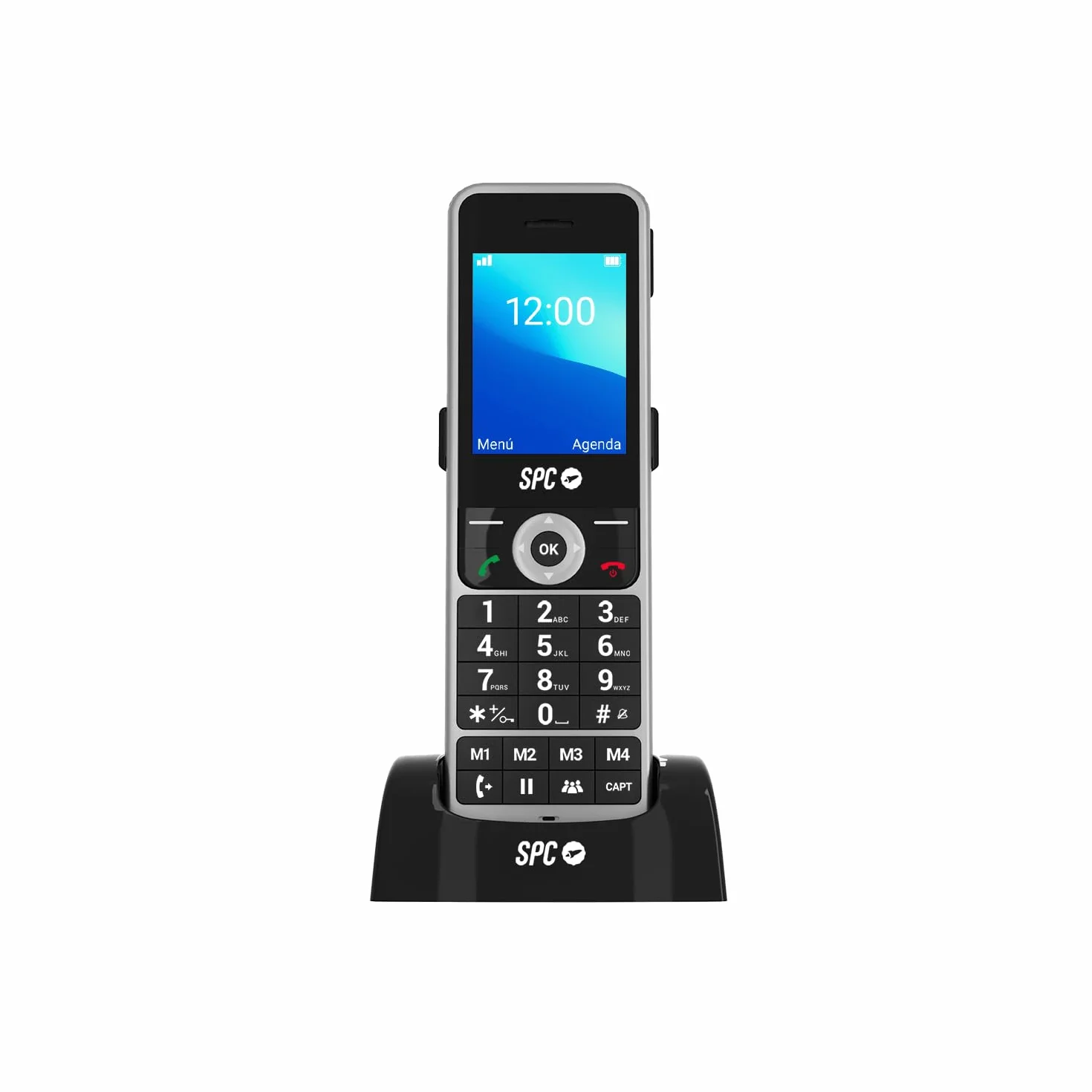 SPC WD100 – Teléfono inalámbrico con SIM y Base de Carga | 4G, Llamadas Volte y VoWiFi | Pantalla TFT 2,4” | Entorno Android | Configuración remota | Bluetooth y WiFi | 4 memorias rápidas