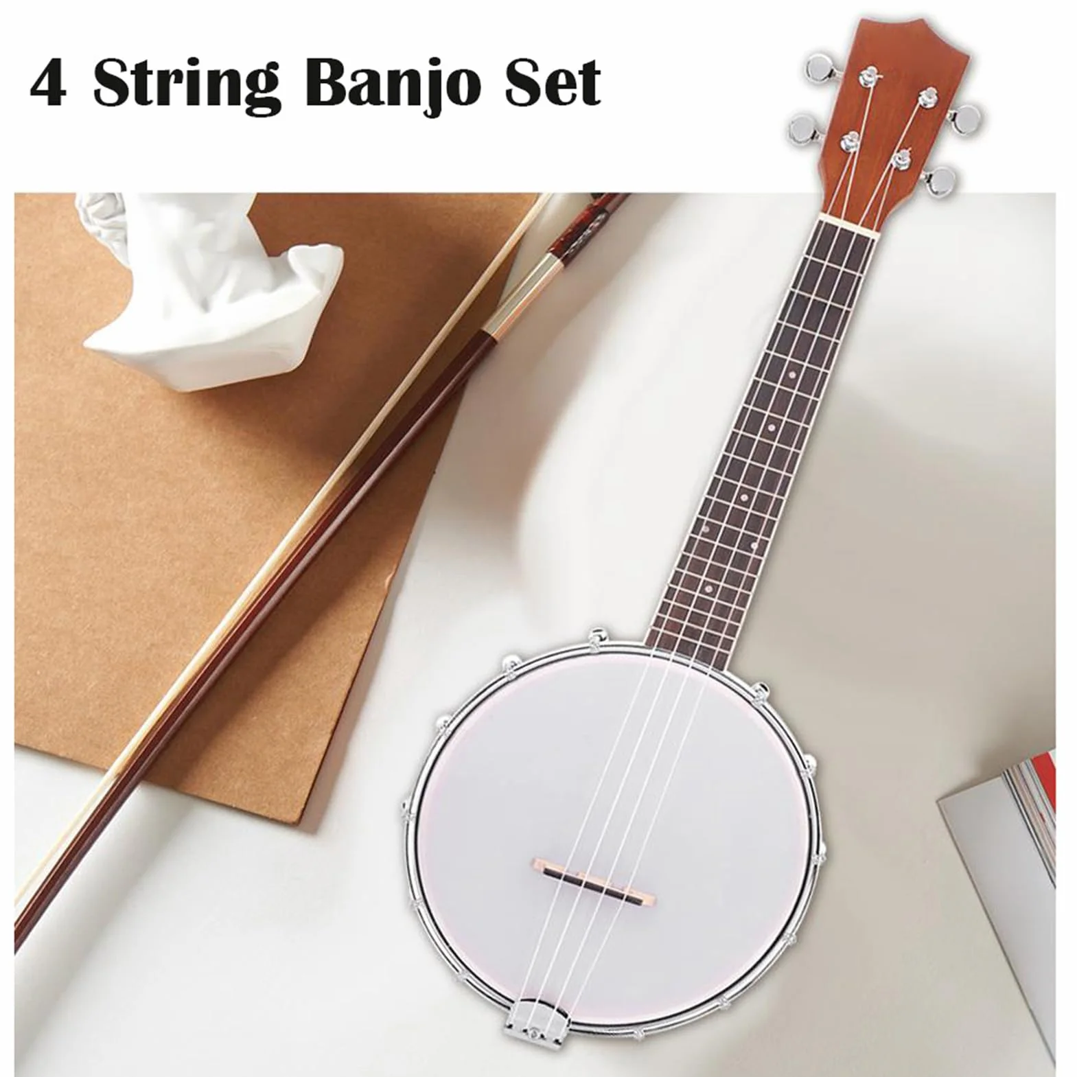 Alomejor Banjo de 4 Cuerdas Conjunto de Robusta