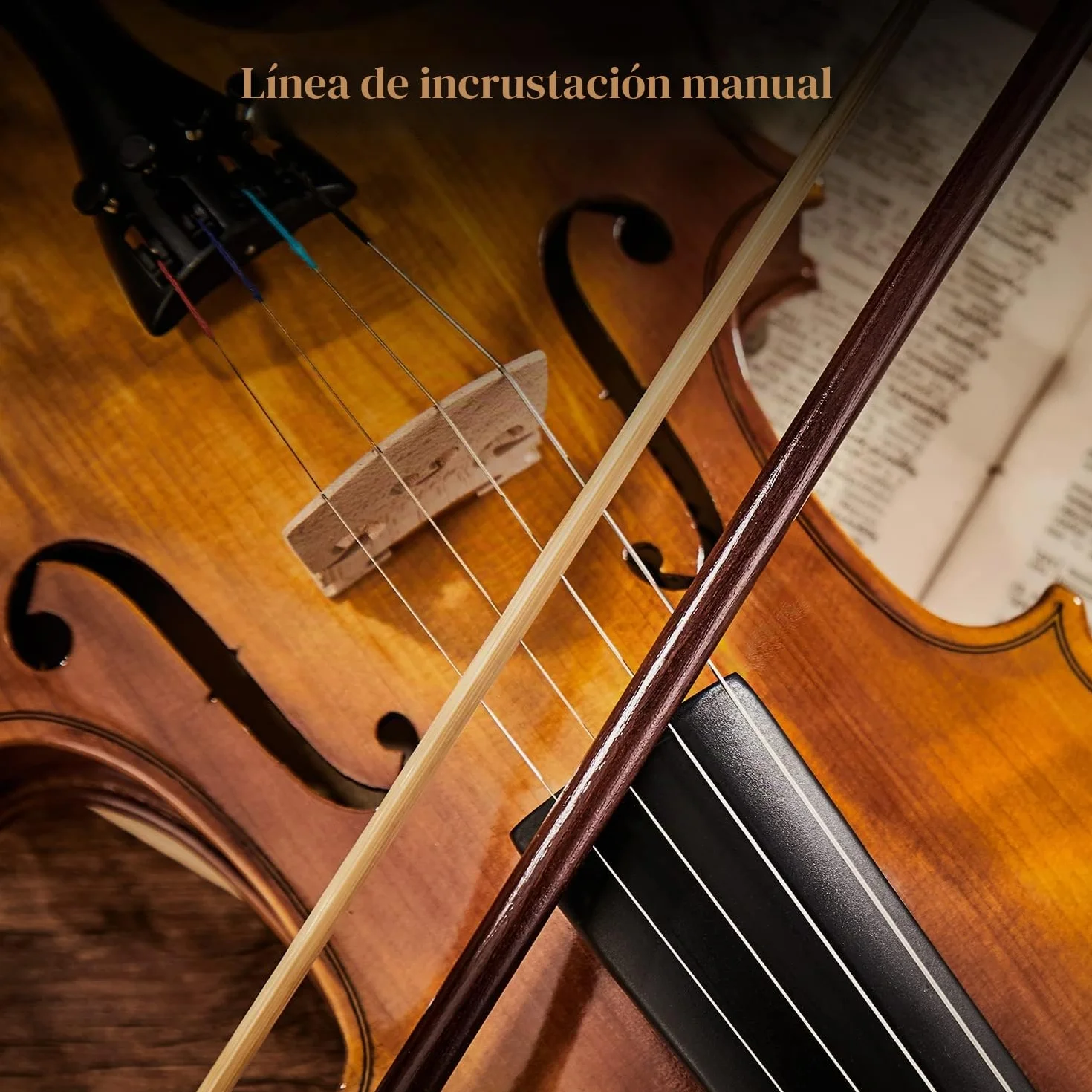Juego de violín Eastar 4/4 de madera maciza con estuche rígido, hombrera, dos arcos y cuerdas adicionales (EVA-330)