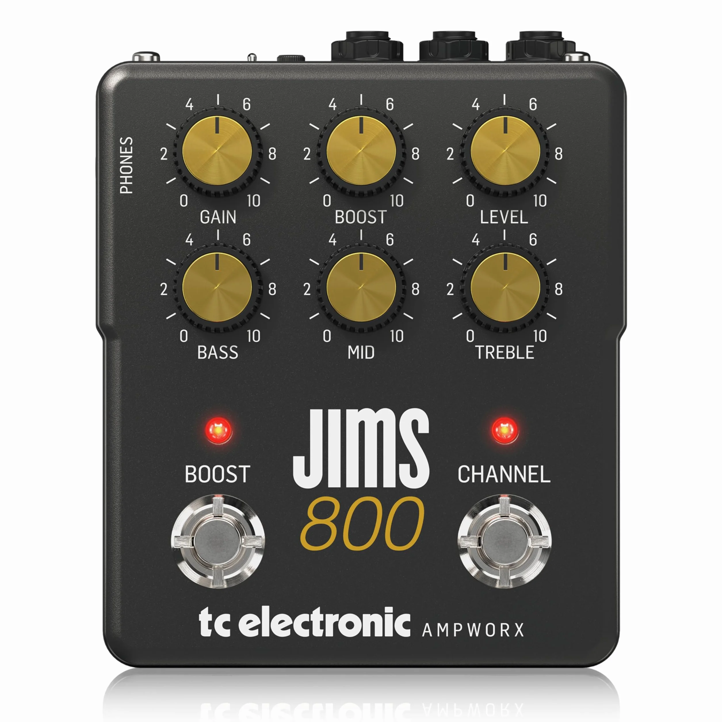 TC Electronic JIMS 800 PREAMP Pedal de Guitarra | Preamp de Guitarra de Doble Canal con Controles Independientes de Canal, Aumento Pre/Post y Salidas Dedicadas para DI y Auriculares