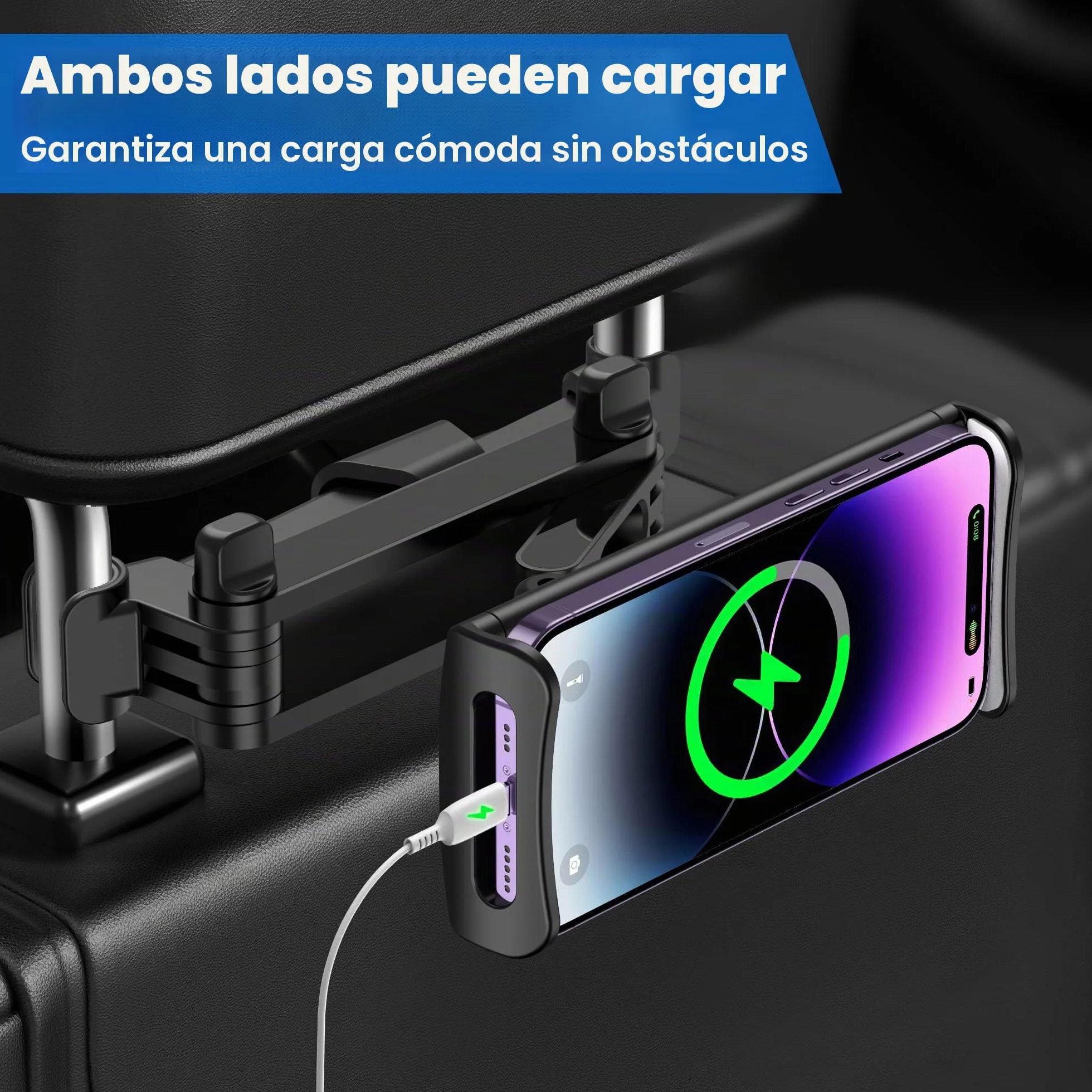 Soporte Tablet Coche, Soporte Reposacabezas para Tablet ,Soporte Tablet de Coche con Apoyo 360 Rotación para 4,7~13 Pulgadas iPad, iPhone, Galaxy Tab, Huawei Mediapad, Switch et d'autres Smartphones
