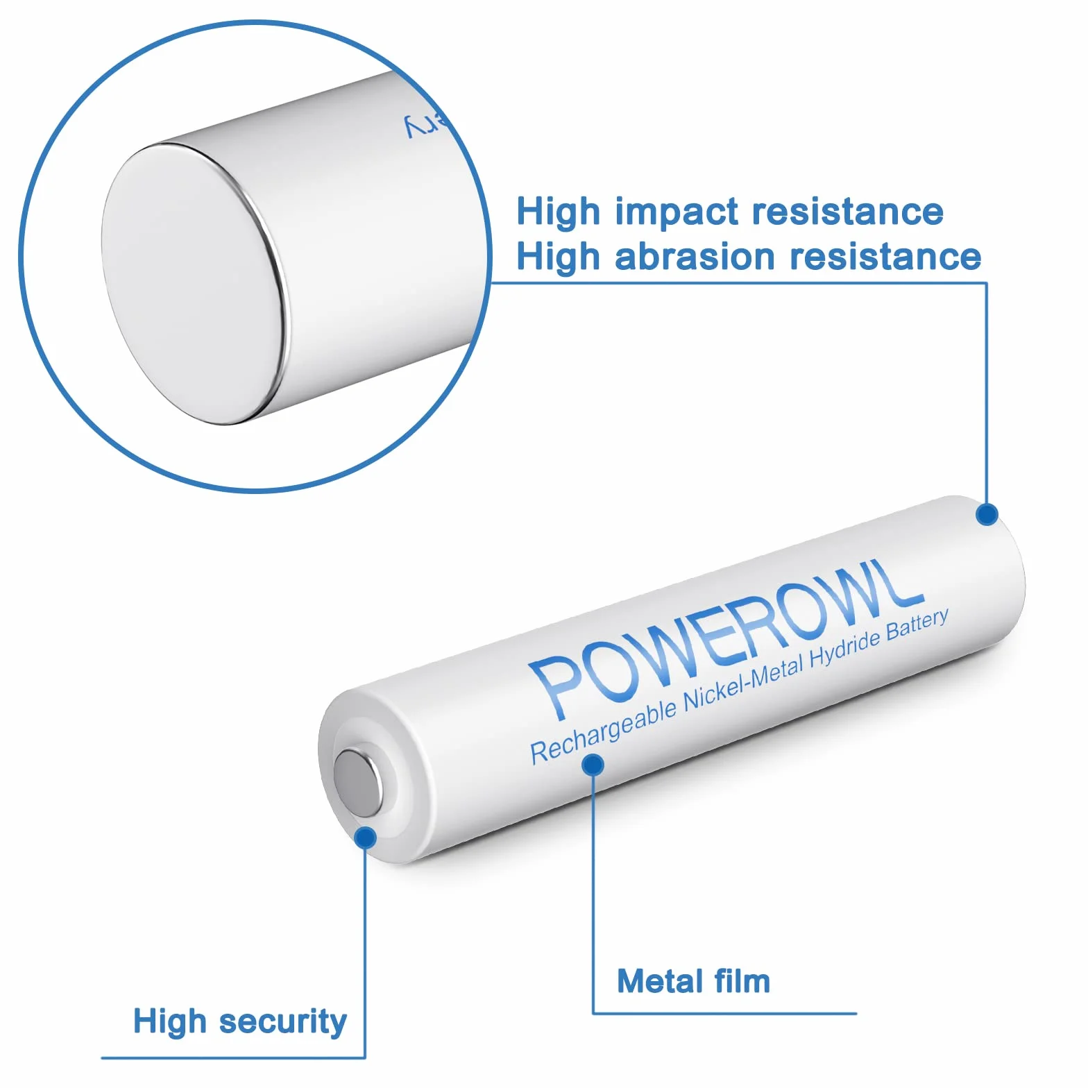 POWEROWL AAA Ni-MH 1000mAh 1.2V Pilas Recargables Alta Capacidad Baja Autodescarga (16 Piezas)