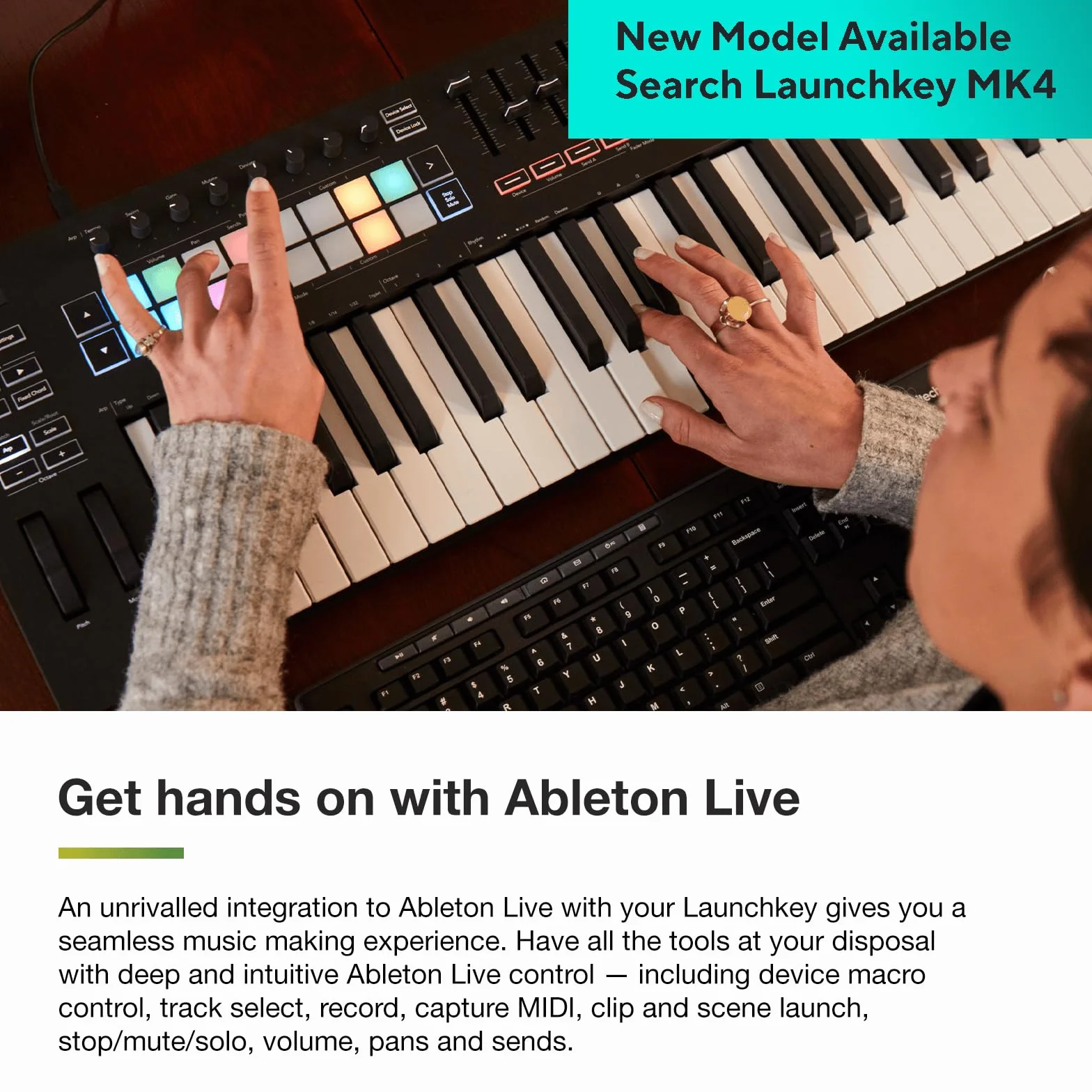 Novation Launchkey 37 [MK3] - Controlador de teclado MIDI. Integración total con Ableton Live. Modos Chord y Scale y arpegiador. Todo el software que necesitas para producir música.