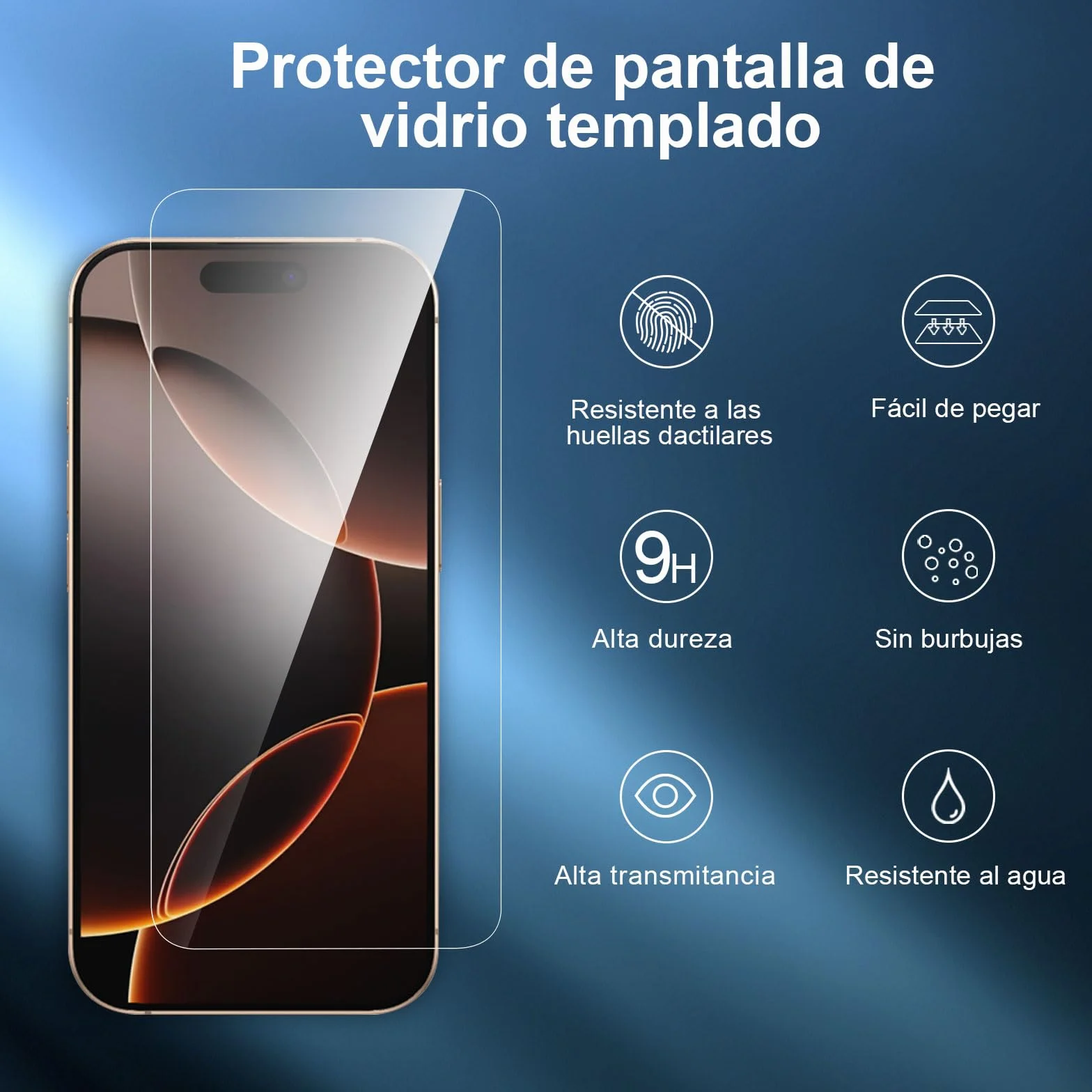 NEW'C 3 Piezas, Protector Pantalla para iPhone 17, 17 Pro, iPhone 16 Pro (6,3″), Cristal templado con herramienta de instalación fácil incluida, Antiarañazos, Antihuellas, Dureza 9H, Ultra Resistente