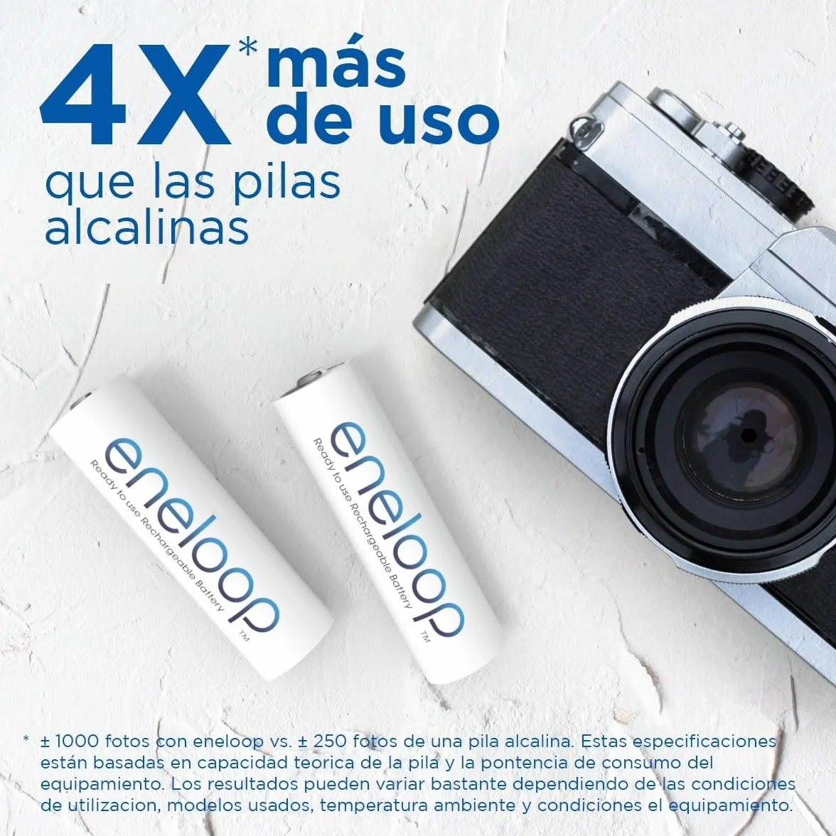 eneloop Pilas Recargables AA/Mignon 2000 mAh Ni-MH Paquete de 4