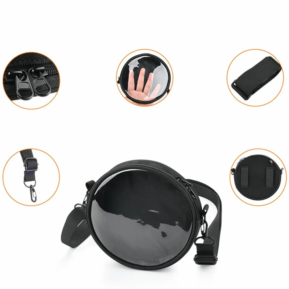 Funda para reproductor de CD portátil, bolsa de almacenamiento universal de 6 pulgadas para reproductor de CD, funda protectora con ventana transparente, bolsa cruzada para reproductor de discos con
