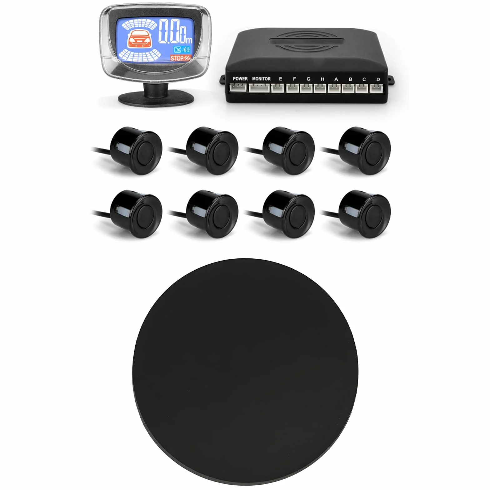 4 Pegatinas PDC de 30 Mm para Desactivar El Sensor de Aparcamiento Cubierta de Goma de 3 Mm de Grosor