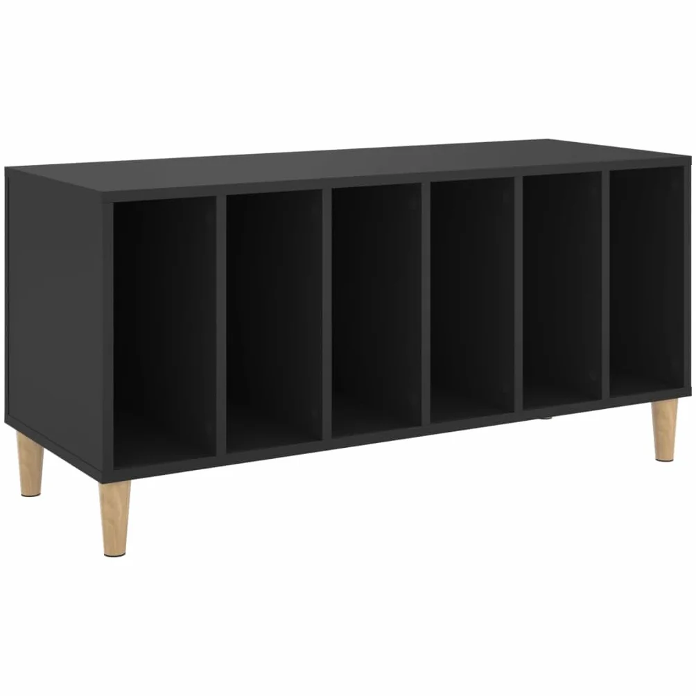 ZEYUAN Mueble para Discos Madera contrachapada Negro 100x38x48 cm, Estanteria CD, Mueble Tocadiscos, Mueble para Discos, Mueble para Vinilos, Mueble para Tocadiscos - 831974