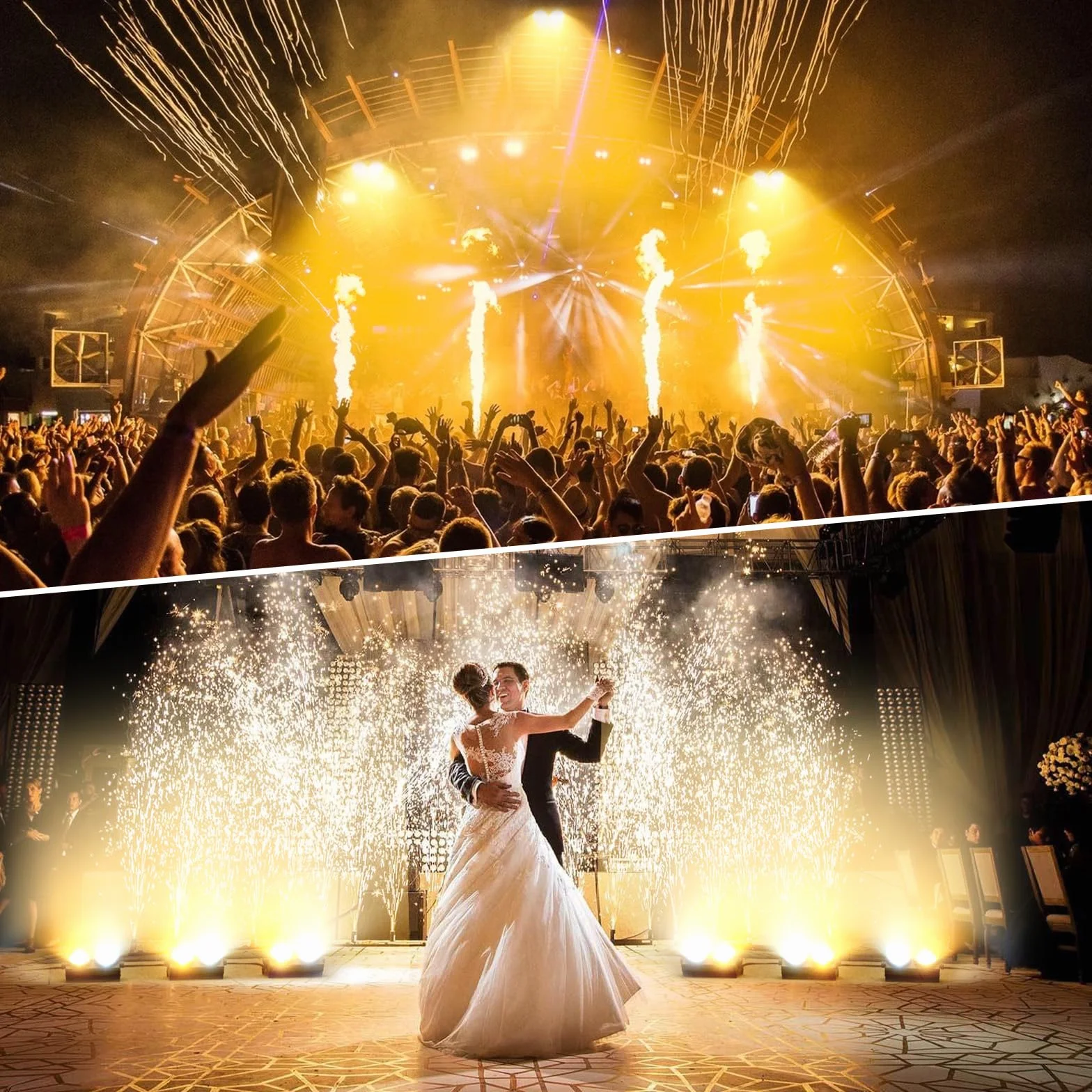 2PCS 200W COB Foco Escenario, Cegadoras LED COB Par Blanco Frío/Cálido Efecto con Activación por Sonido, Foco Par Teatro para Iglesia Discoteca Boda Iluminación de Audiencia Halloween Navidad