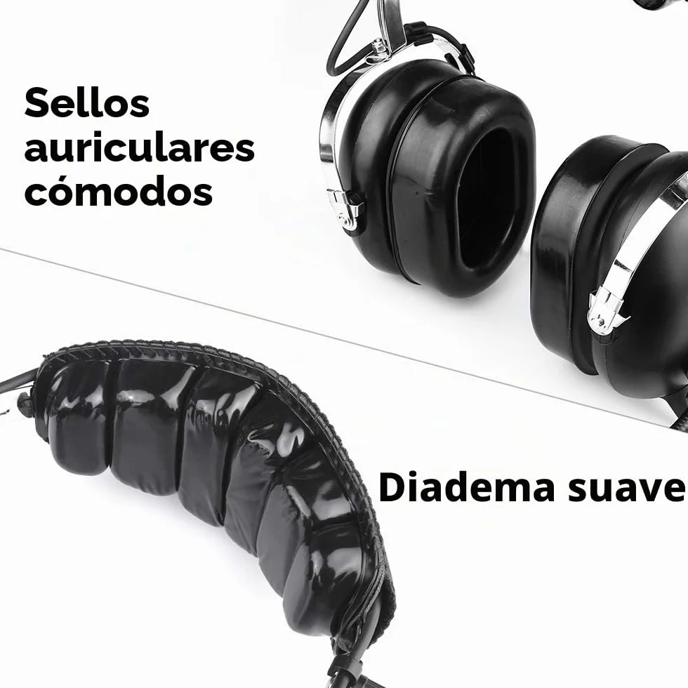 PNR Aviation Casco de Aviación para Pilotos con Reducción Pasiva de Ruido y Funda de Transporte