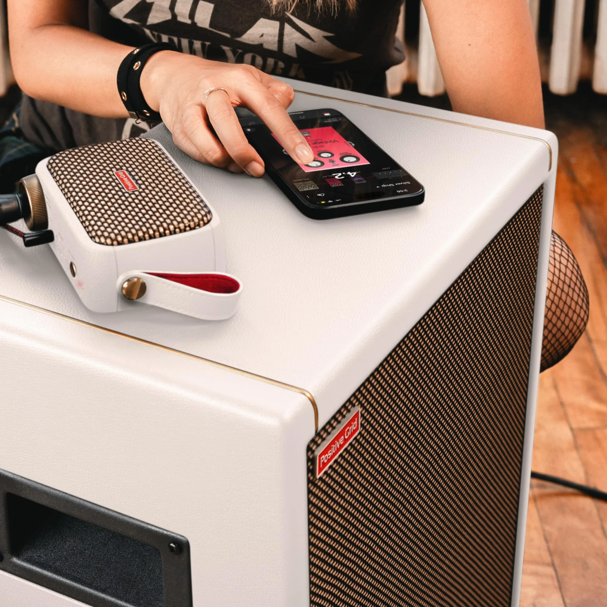 Positive Grid Spark Cab Gabinete de Altavoz de Amplificador de Guitarra, Alimentado para Amplificadores de la Serie Spark, Múltiples Instrumentos, Modeladores y Más. – Perlado