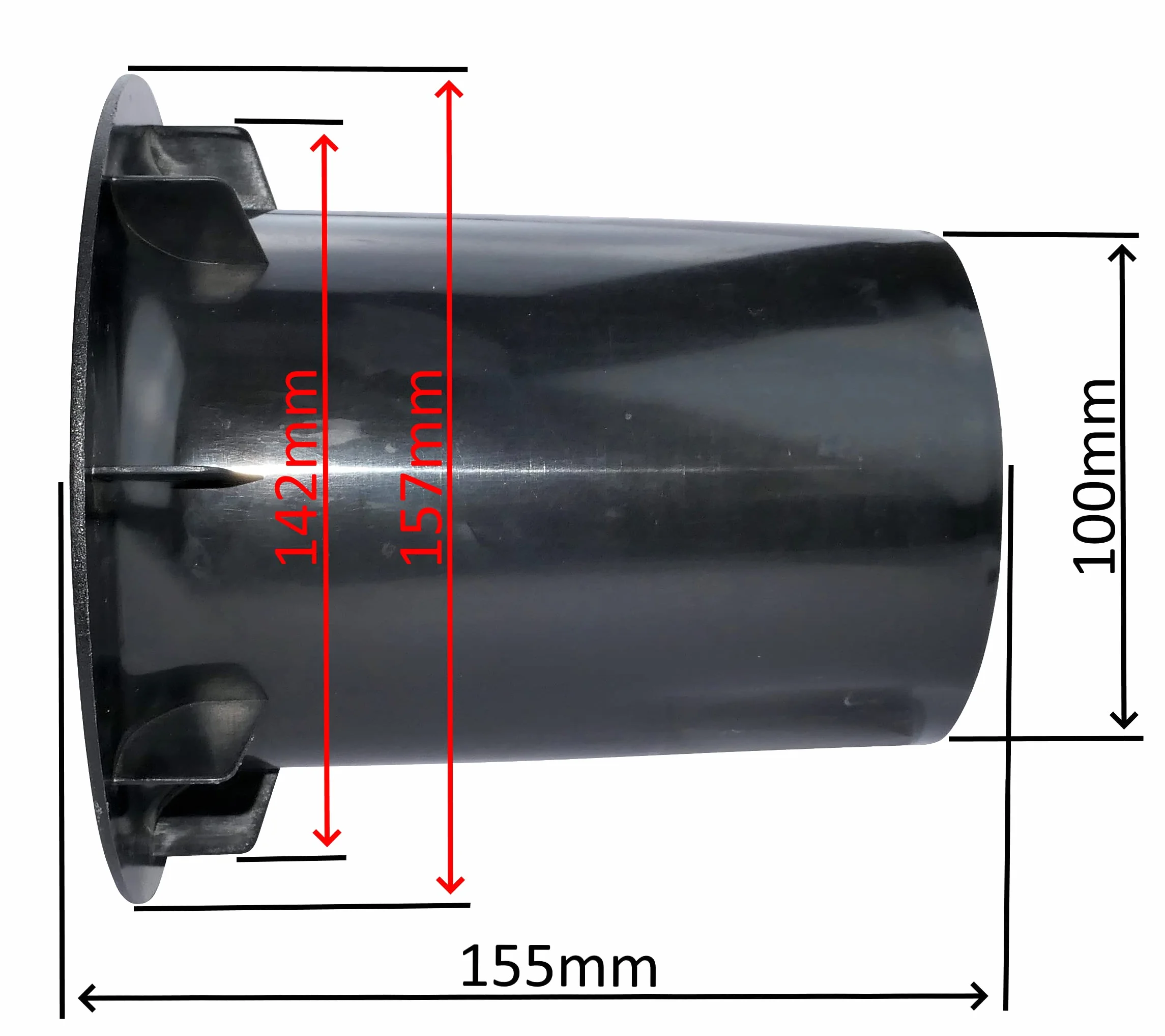 AERZETIX - C52251 - Tubo Reflector para Altavoz - Bass-Reflex para Altavoces - para Apertura de Ø142 mm - Collar: Ø 157 mm - Negro - para Caja de subwoofer de Altavoz - en plástico