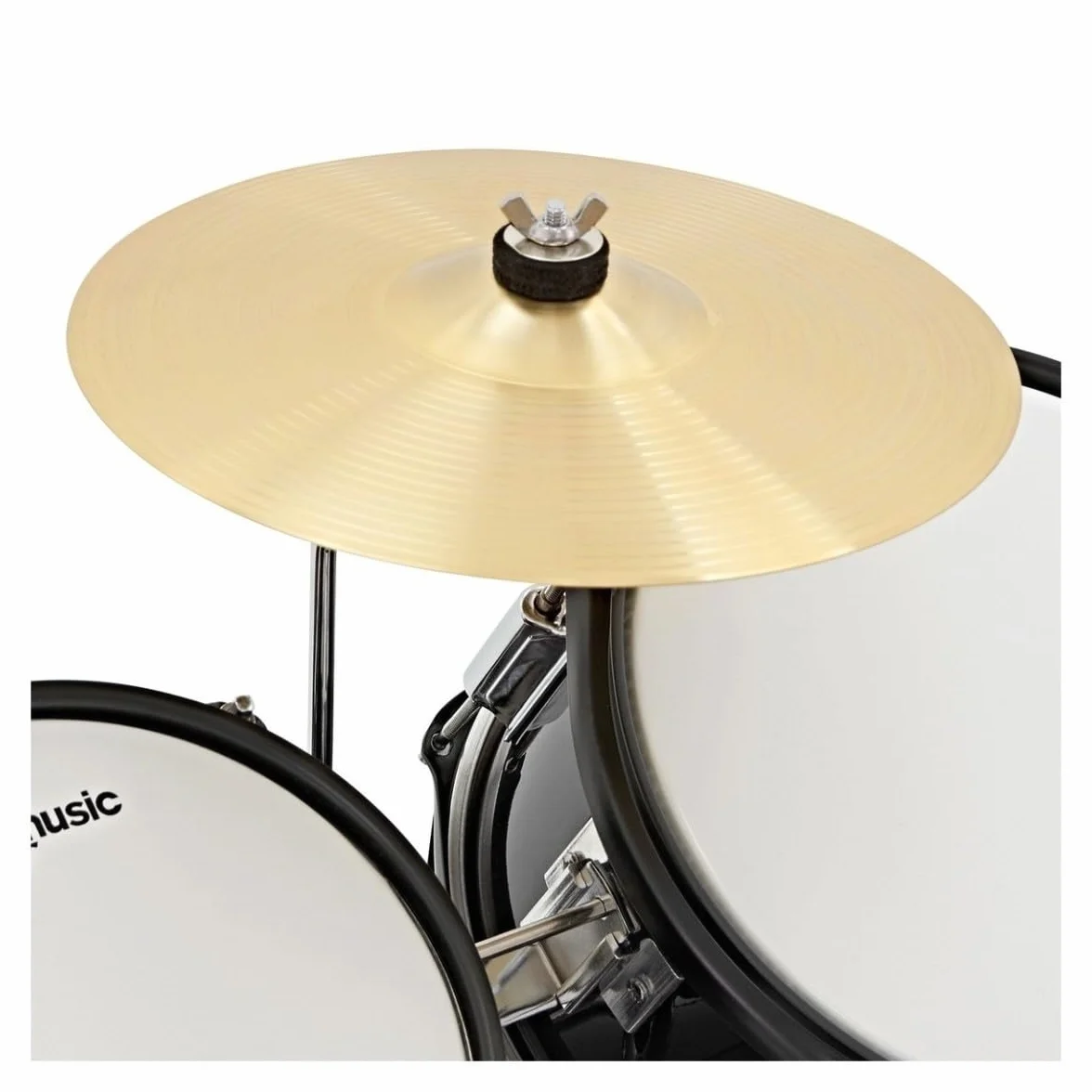 Acoustic Junior Drum Kit Negro 5-Piezas Kid Drum Set para niños de 5-10 años con Snare, Bajo, Tom, platillos