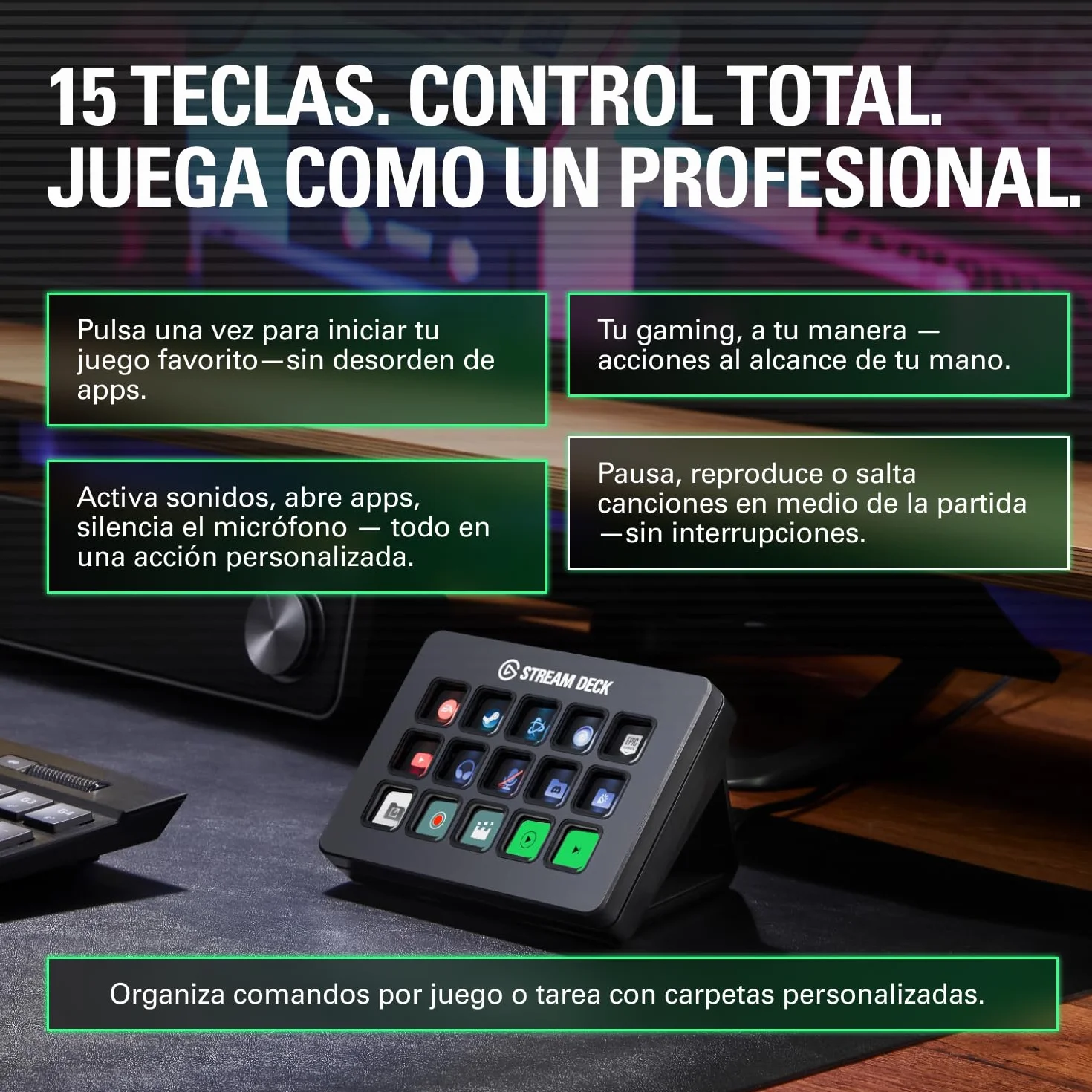 Elgato Stream Deck MK.2 Controlador de estudio 15 teclas macro OBS Twitch YouTube Mac PC