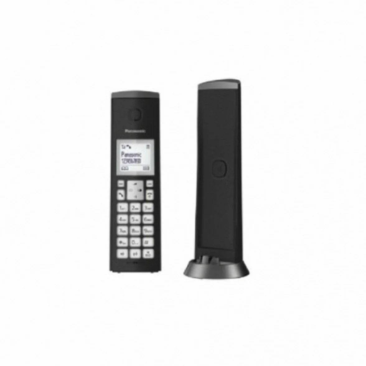 Panasonic KX-TGK210SPB Teléfono Inalámbrico Digital, Altavoz Manos Libres, LCD Blanco, Negro