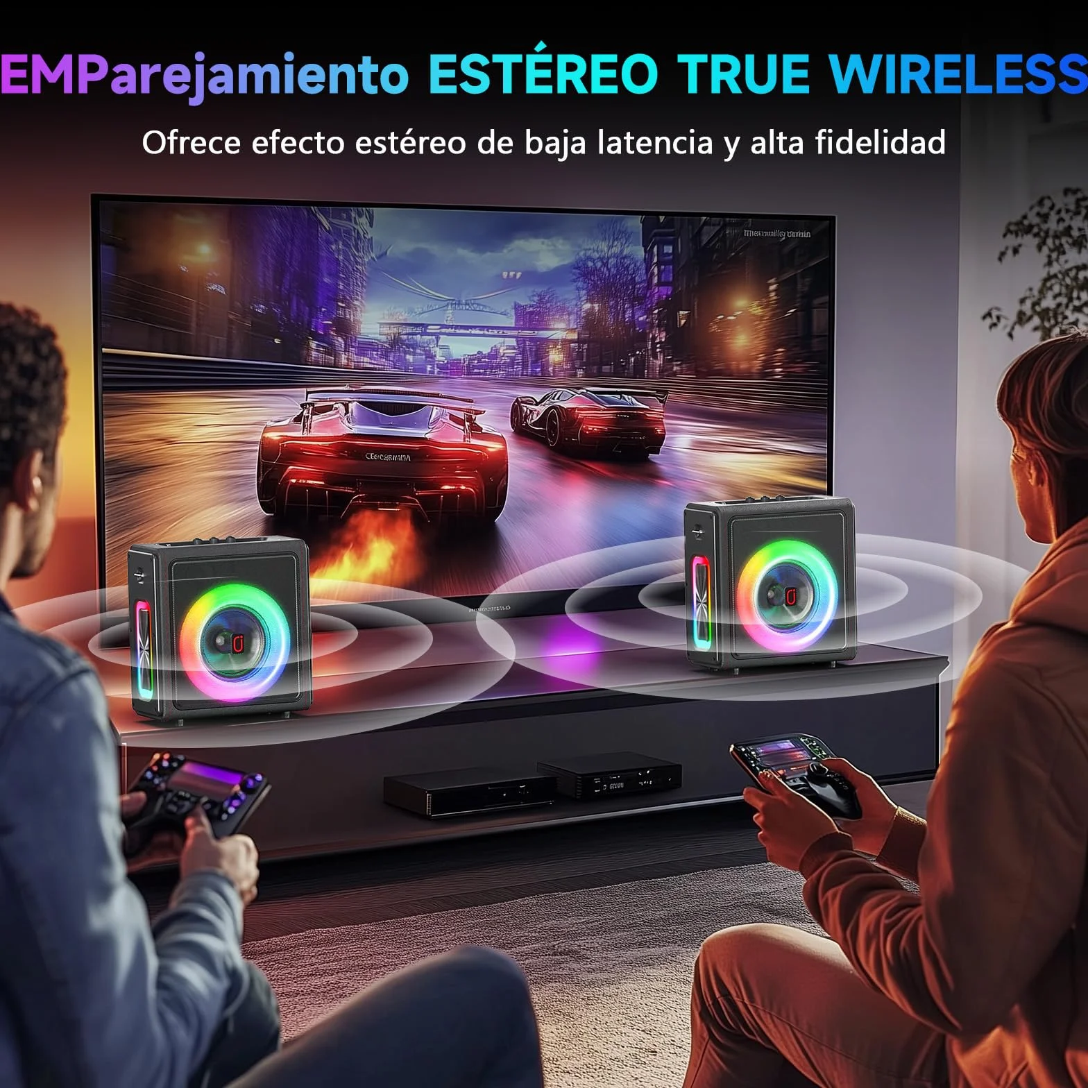 Máquina de Karaoke con micrófonos inalámbricos HWWR Karaoke con 2 Micrófonos para Adultos Niños, Karaoke Sistemas Accessoires utiles pour Micro (MS75-2Mics)