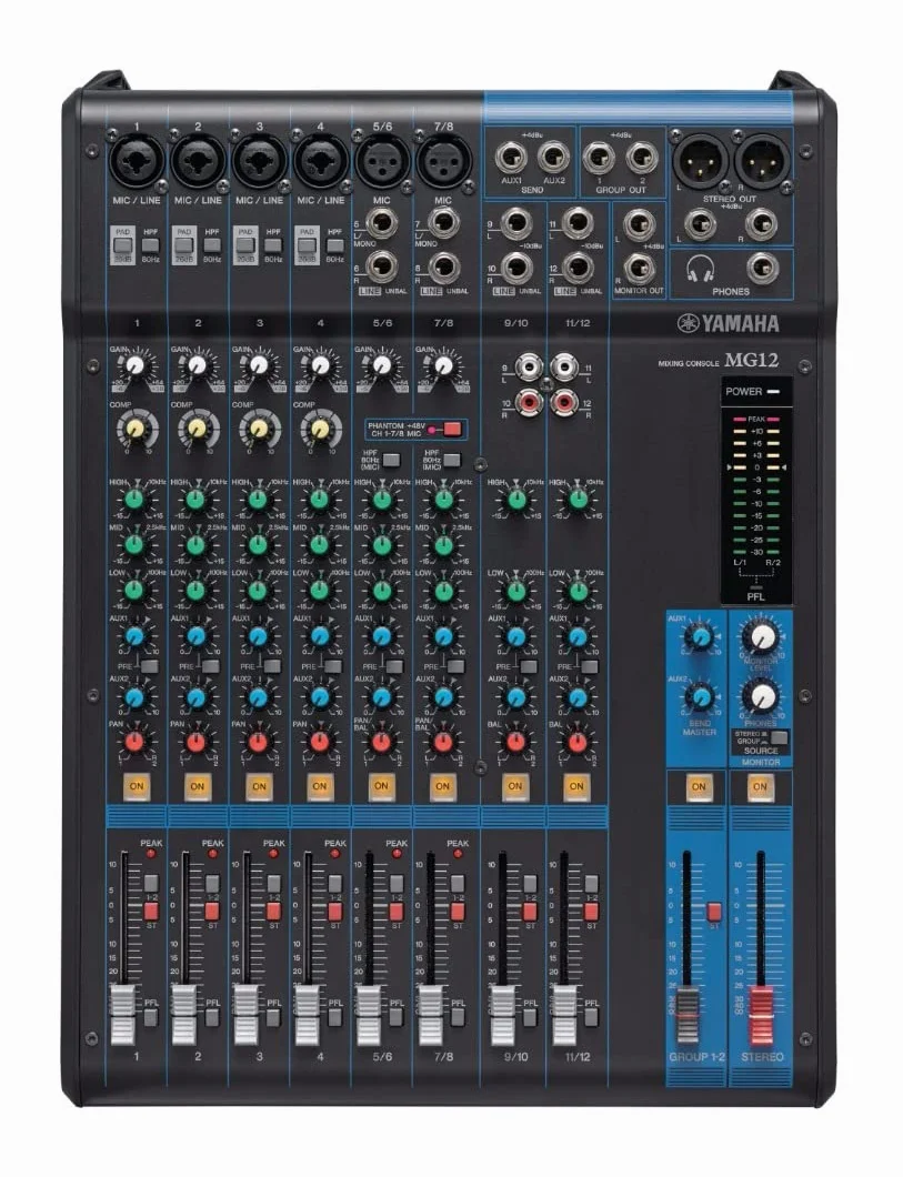 Yamaha MG12 Mezclador compacto de 12 canales y preamplificadores de micro D-PRE