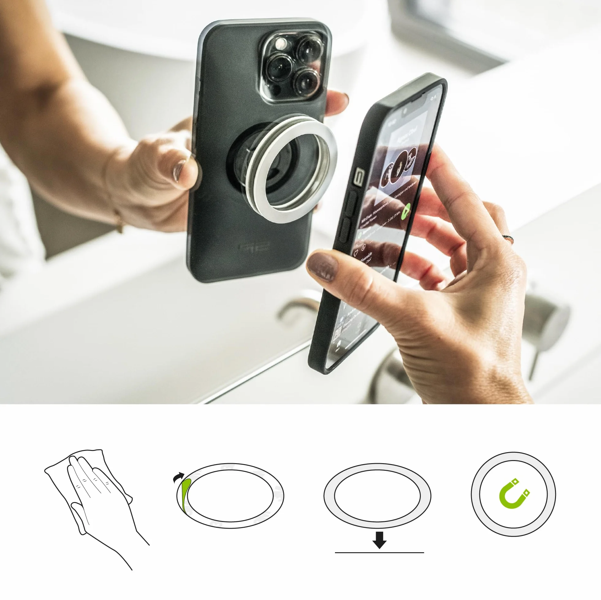 SP CONNECT Soporte para móvil de Moto con módulo antivibración | SPC+ | para iPhone 14/13 para Moto | ciclomotor | Accesorio para Todos los teléfonos Inteligentes como iPhone Samsung