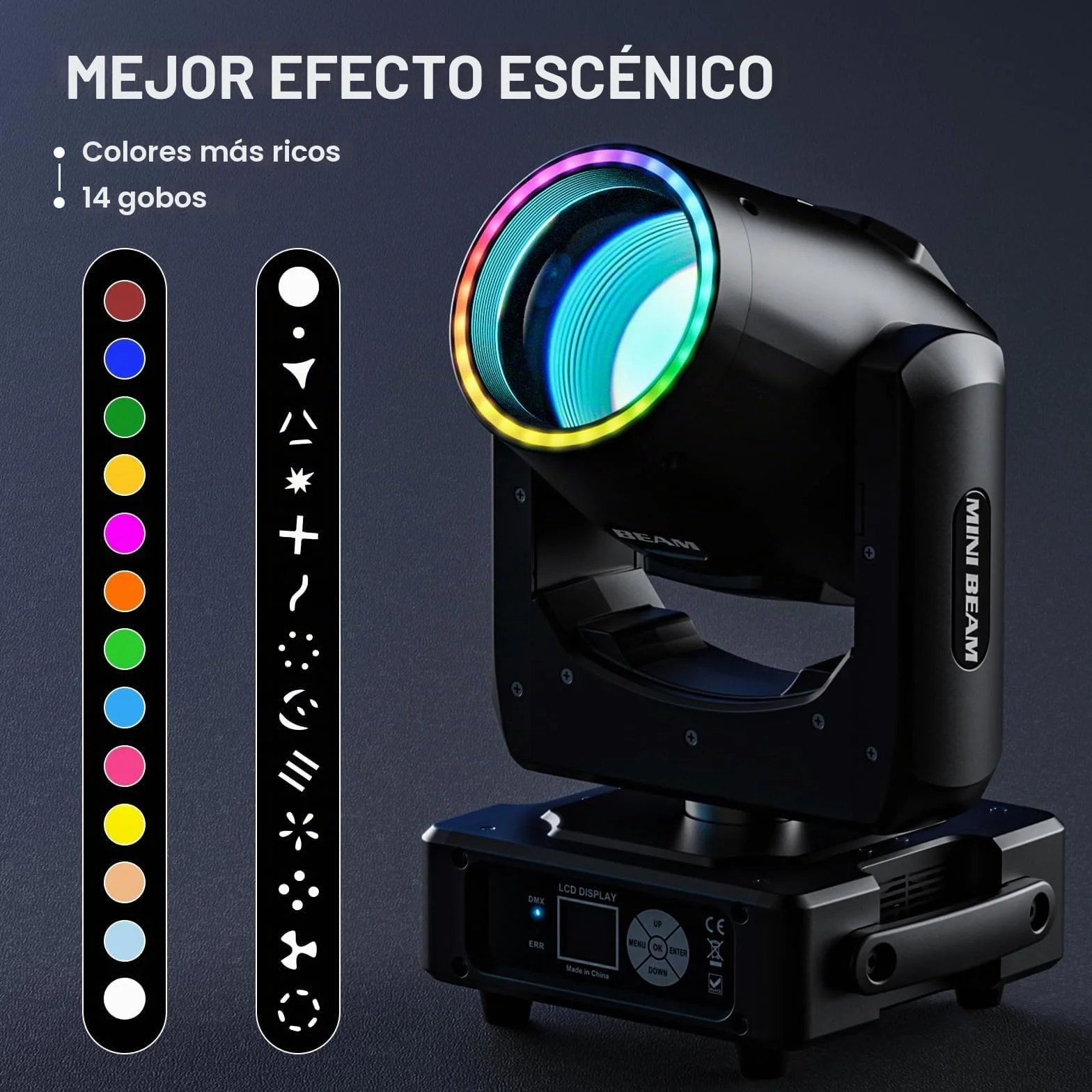 2PCS cabezas móviles LED con flight case Mini 7R Beam 230W lámpara luz de discoteca luces escenario 18CH Moving Head para DJ Bar Fiesta escenario Club Iluminación