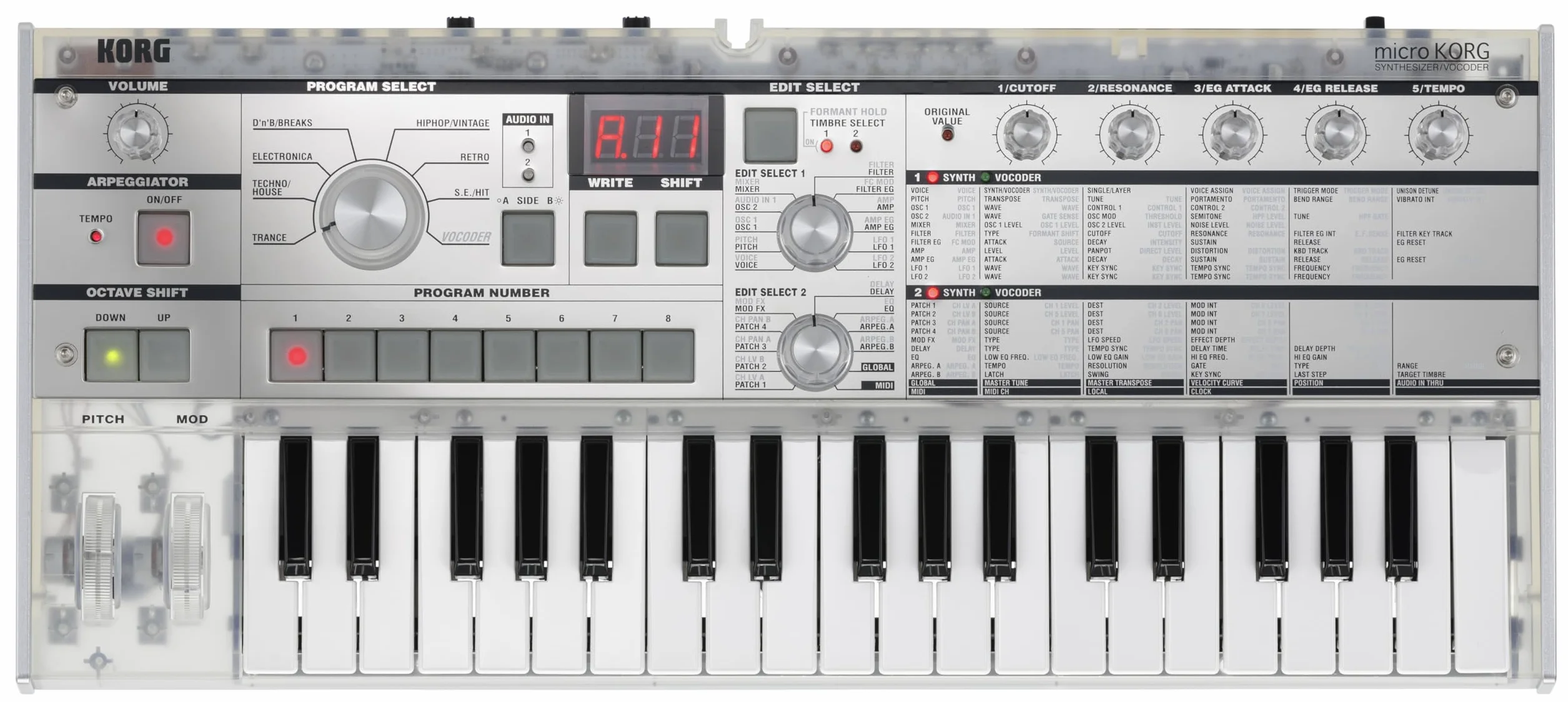 Korg - MicroKORG Crystal - 37 Key Sintetizador de modelado analógico con vocoder - Edición limitada