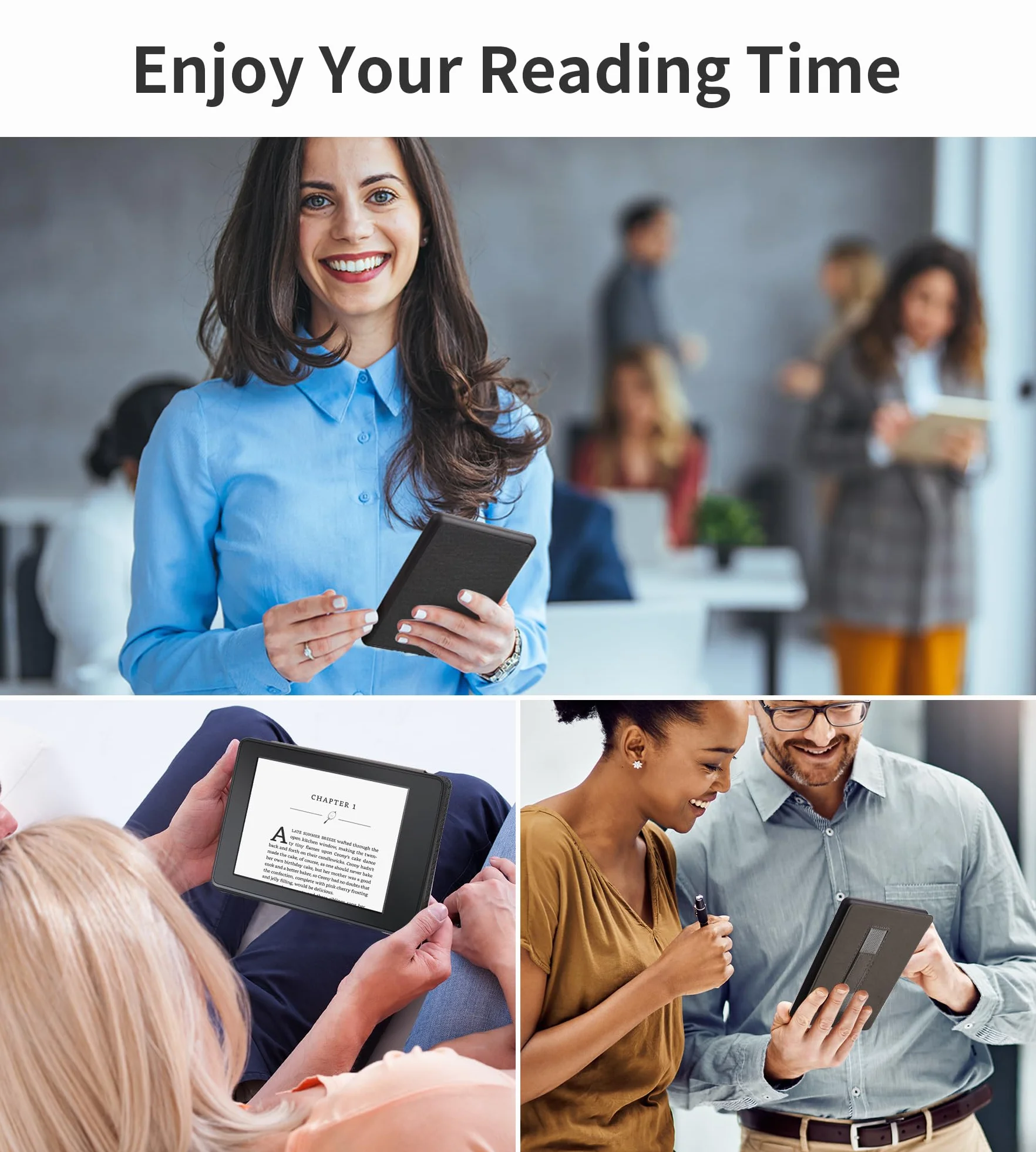 Funda Inteligente Magnética para Kindle Paperwhite 7ª/6ª/5ª Generación 2012-2017, Negra