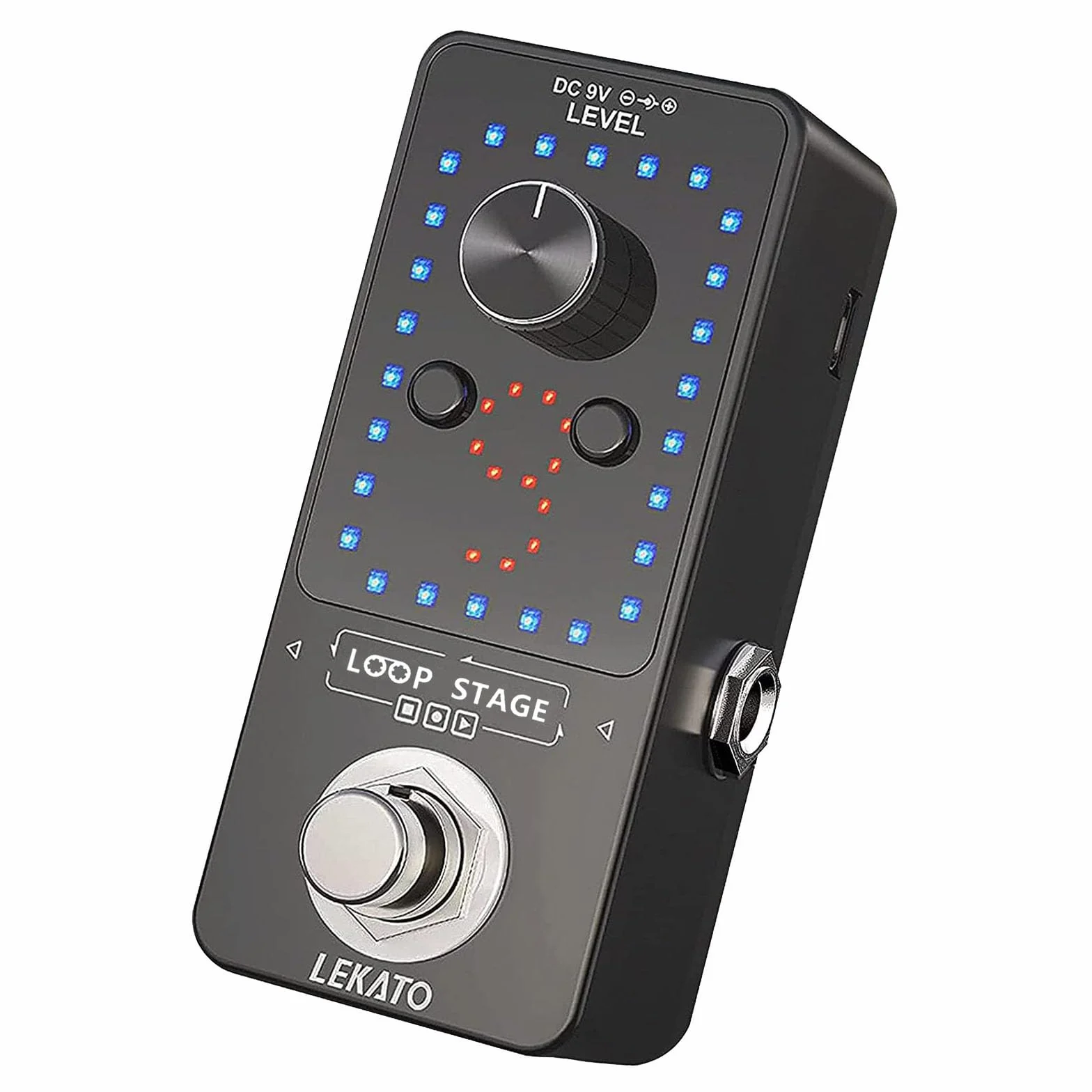 LEKATO Pedal de guitarra eléctrica Pedal de bucle 9 bucles Máximo 40 minutos Tiempo de grabación Estación de bucle de sobregrabación ilimitada con función de afinador para bajo eléctrico (Looper)