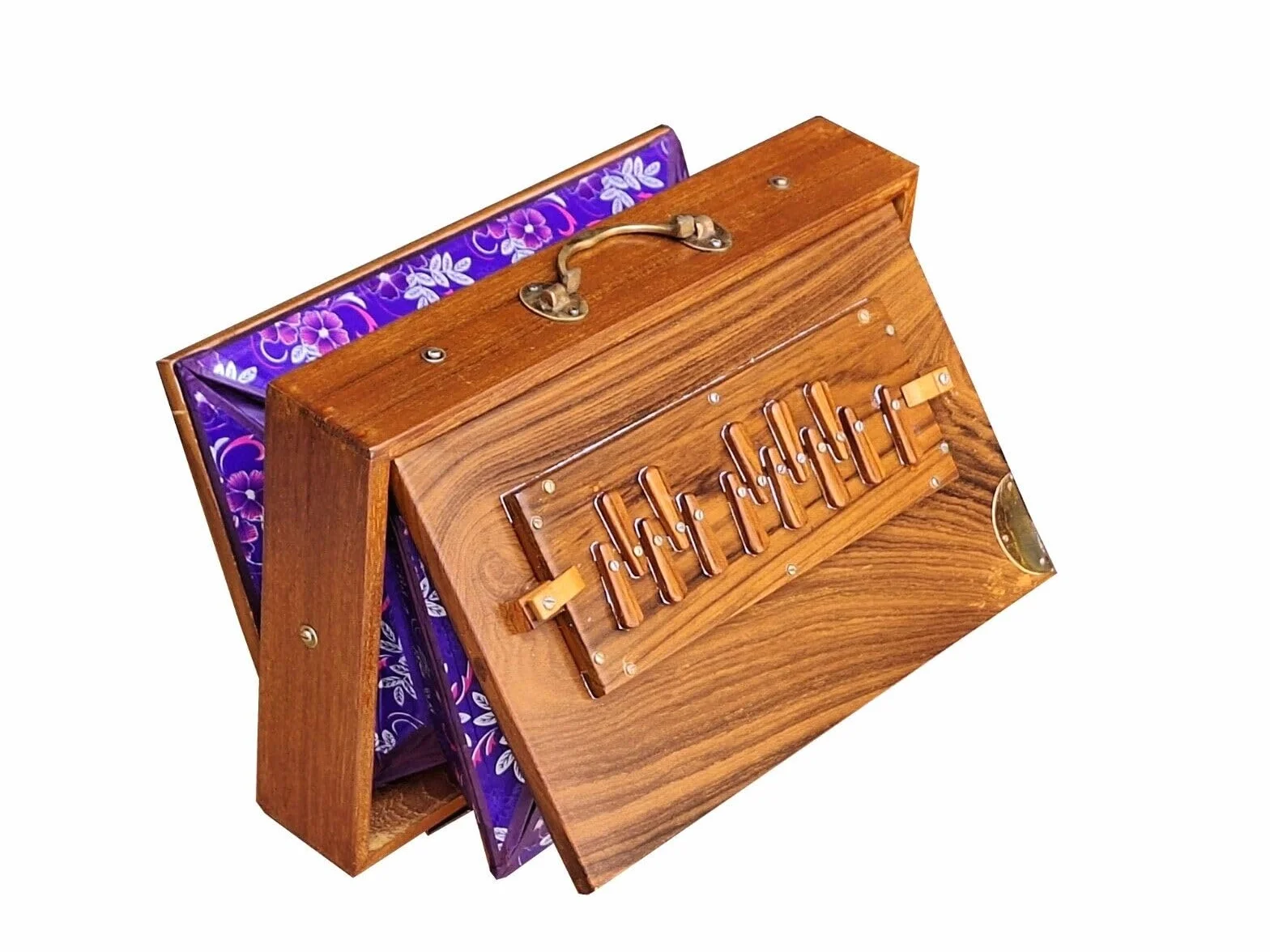 SHRUTI BOX~TEAK WOOD~ SIZE (15" X 10" X 3")~440 Hz~SWAR PETI~BHAJAN~KIRTAN~CHANTING