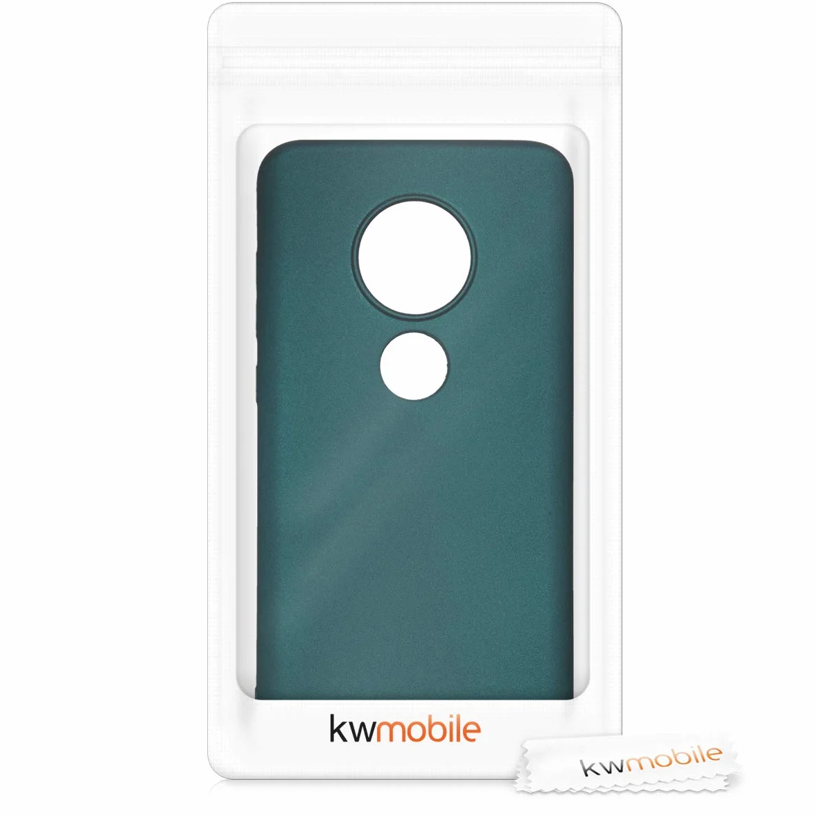 kwmobile Funda Motorola Moto G7 Moto G7 Plus Carcasa TPU Silicona Ultrafino Antigolpes Bordes elevados Carga inalámbrica Metalizado