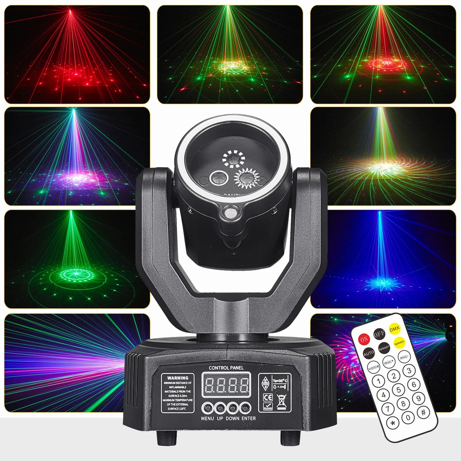 LT04 - Luz de discoteca con cabeza móvil, luz LED RGB LT04, proyector de DJ, luces de discoteca controladas por música, luces de discoteca, efecto DMX, para KTV, reunión familiar, boda, cumpleaños