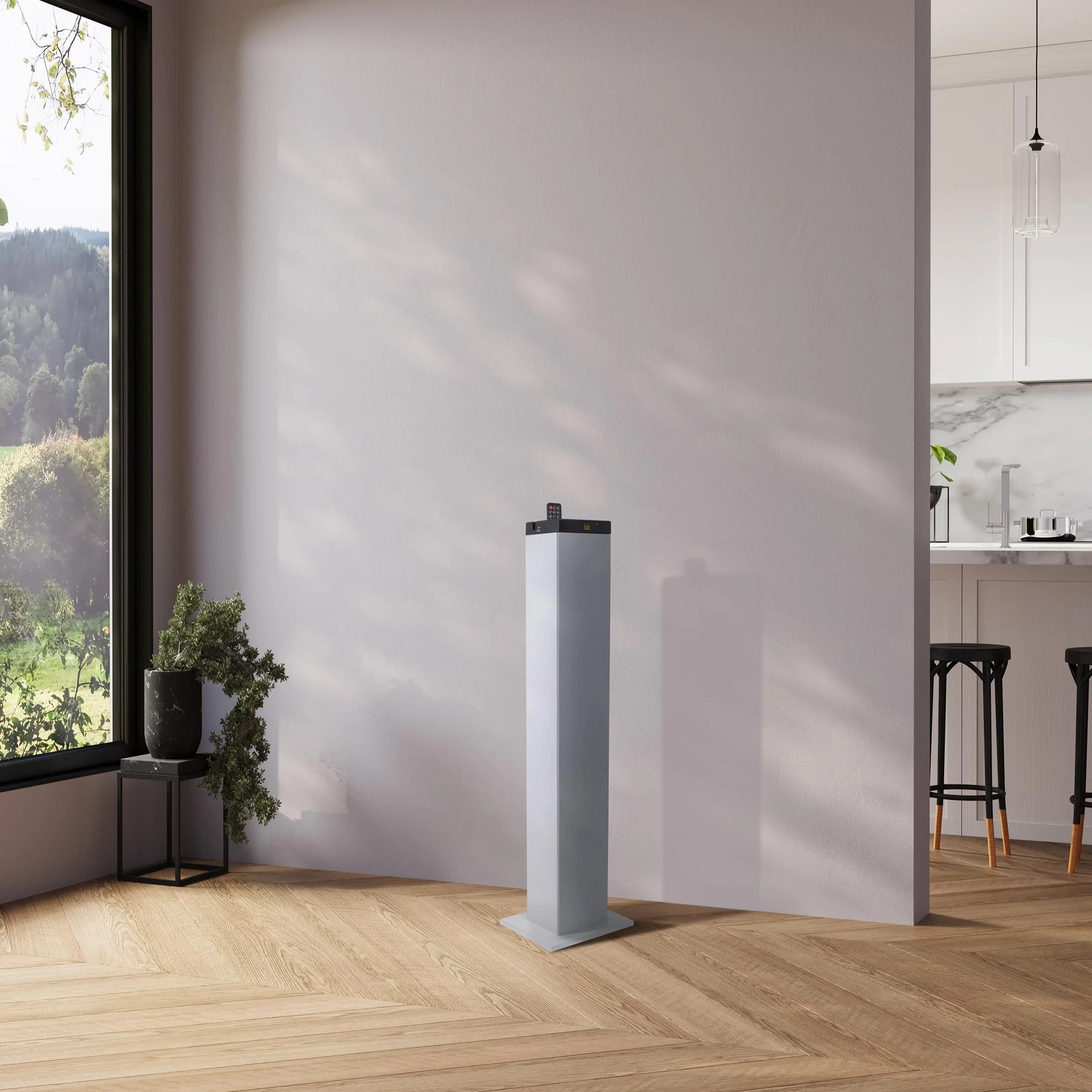 GOgroove Altavoz Bluetooth Torre con Subwoofer 120W Pico, USB 2.0, AUX, Radio FM Blanco